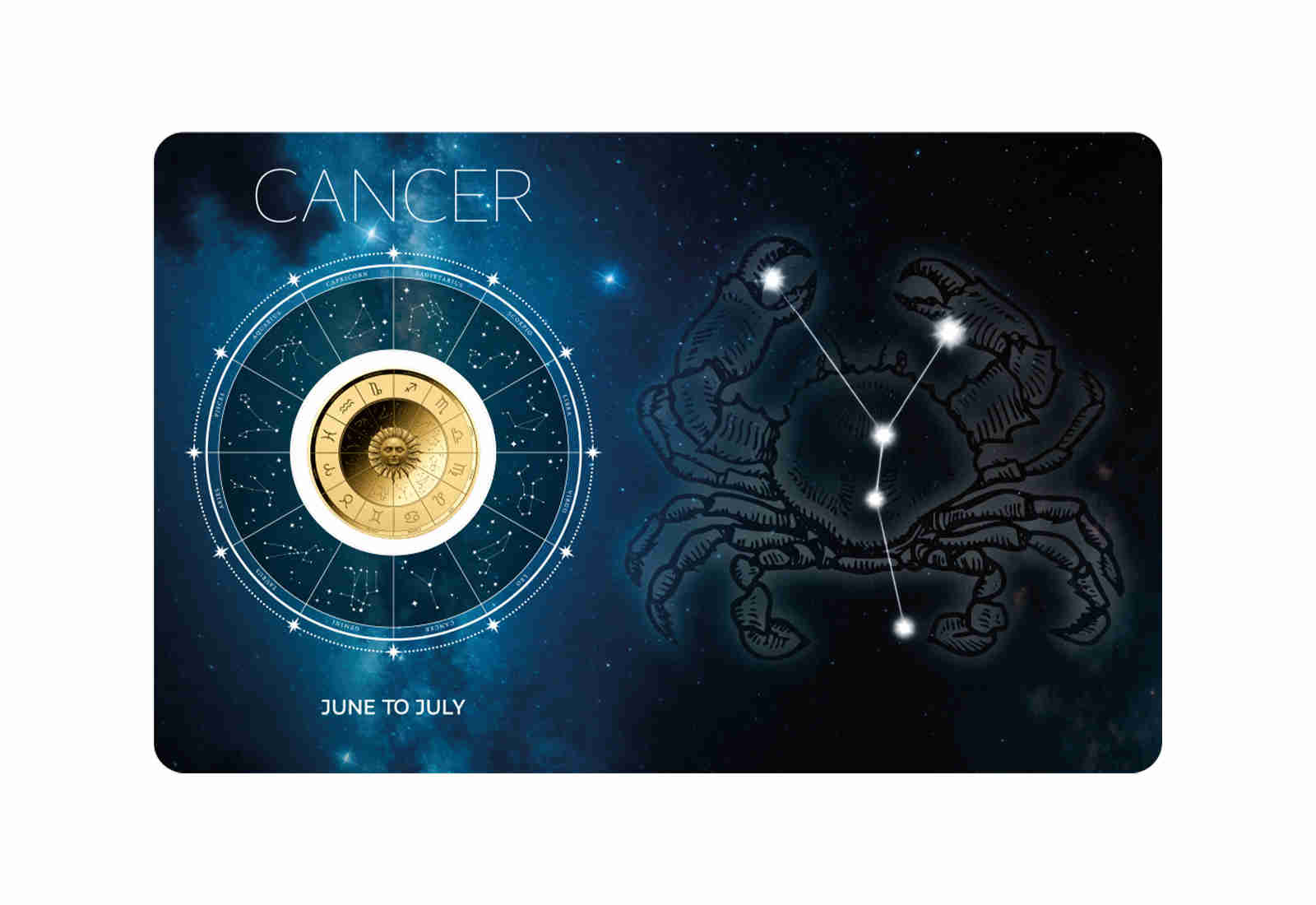 Goldmünze Sternzeichen Krebs Coincard 999/1000 Gold Geschenk