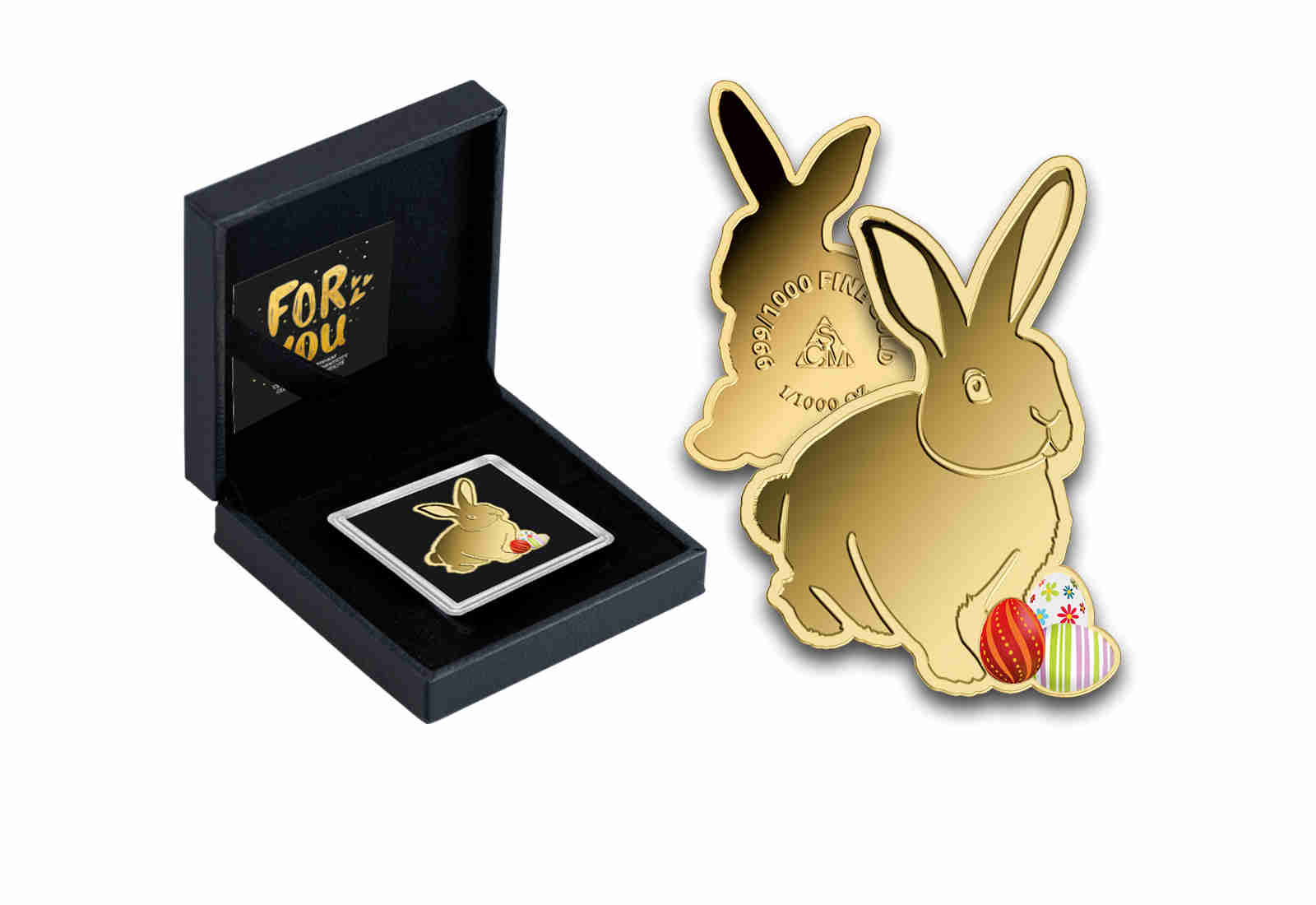 Goldausgabe Motiv "Osterhase" 999/1000 Gold Geschenk