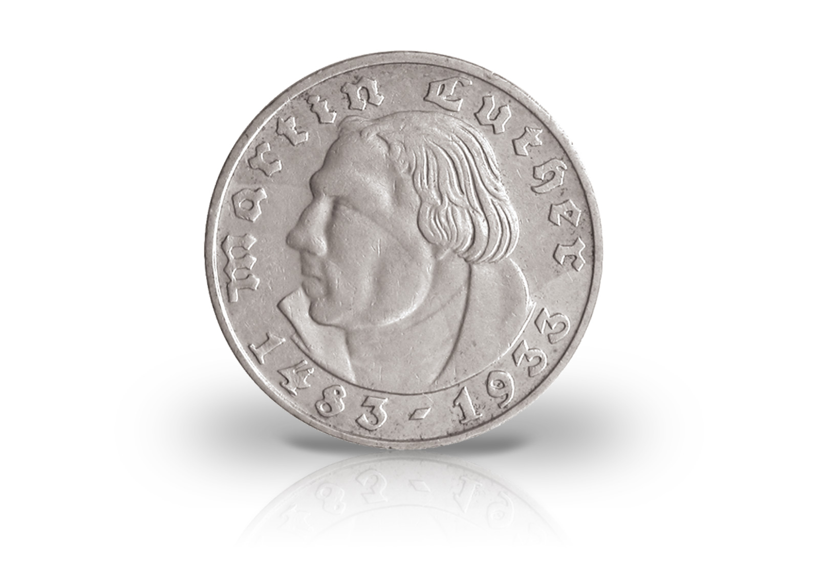 2 Reichsmark 1933 Drittes Reich Martin Luther Prägestätte G Jaeger-Nr. 352