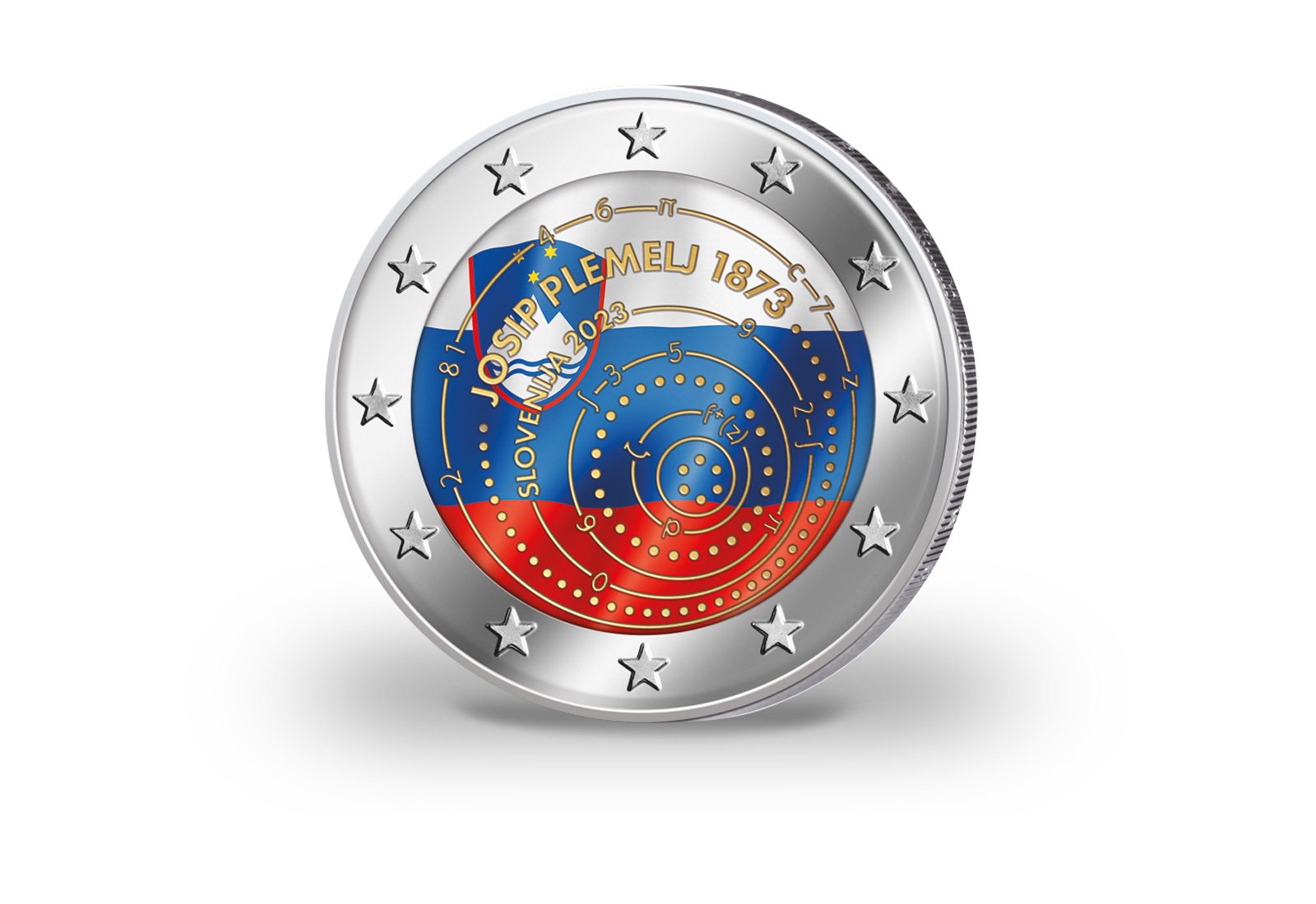 2 Euro 2023 Slowenien 150. Geburtstag Josip Plemelj mit Farbmotiv