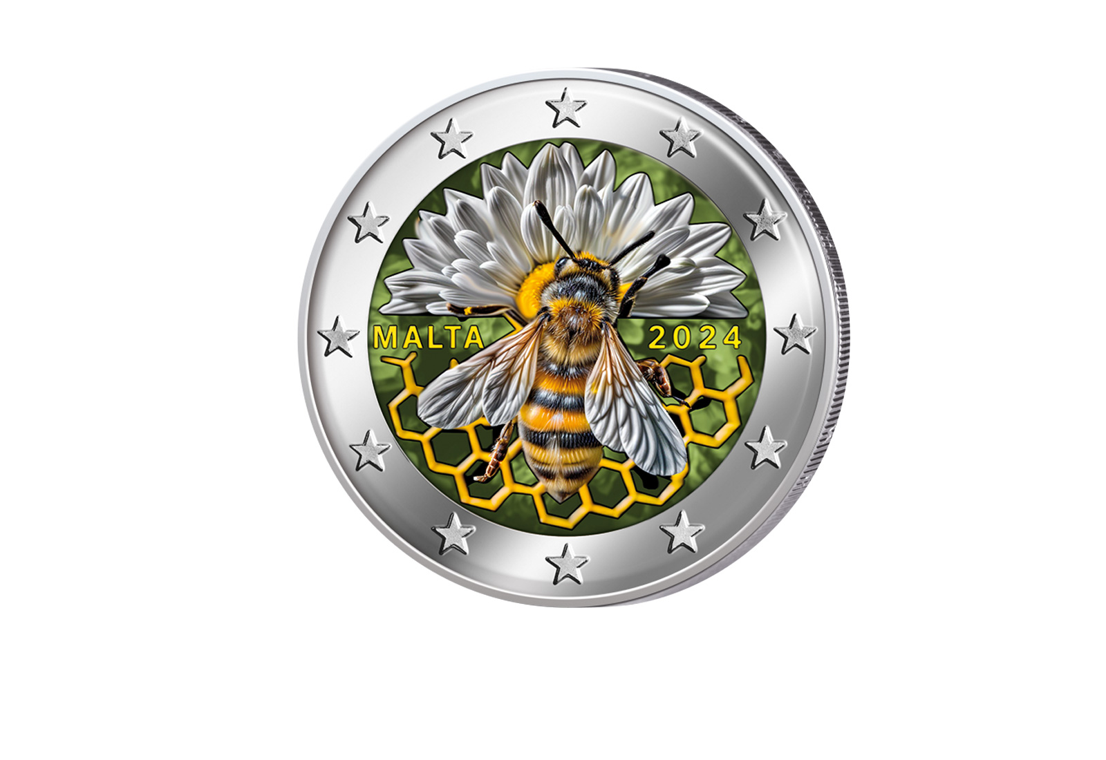 2 Euro 2024 Malta Die maltesische Honigbiene st mit Farbmotiv