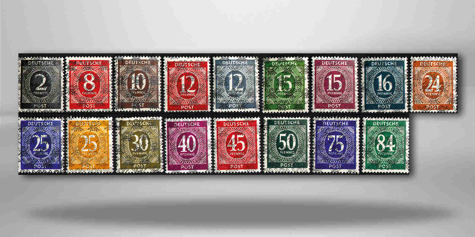 Briefmarken Bizone Bandaufdruck 16 Werte ohne 49 I Michel-Nr. 36/51 I postfrisch