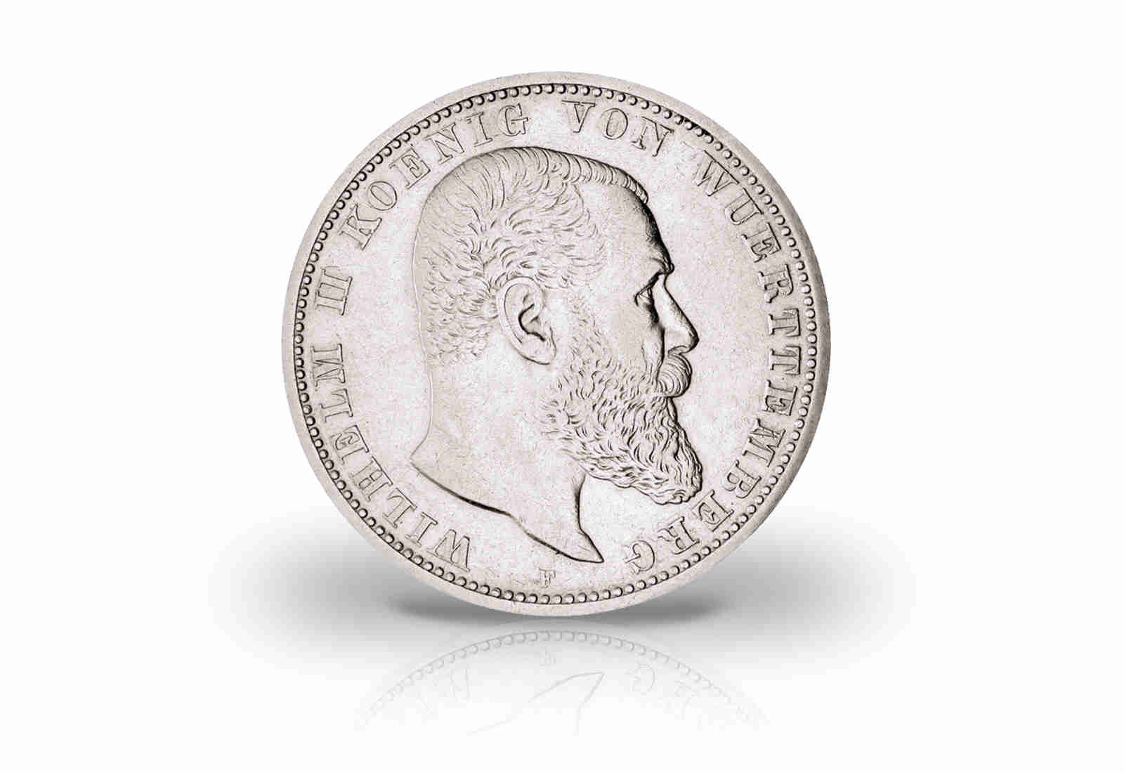 2 Mark 1892-1914 Deutsches Kaiserreich Württemberg Wilhelm II. Jaeger-Nr. 174