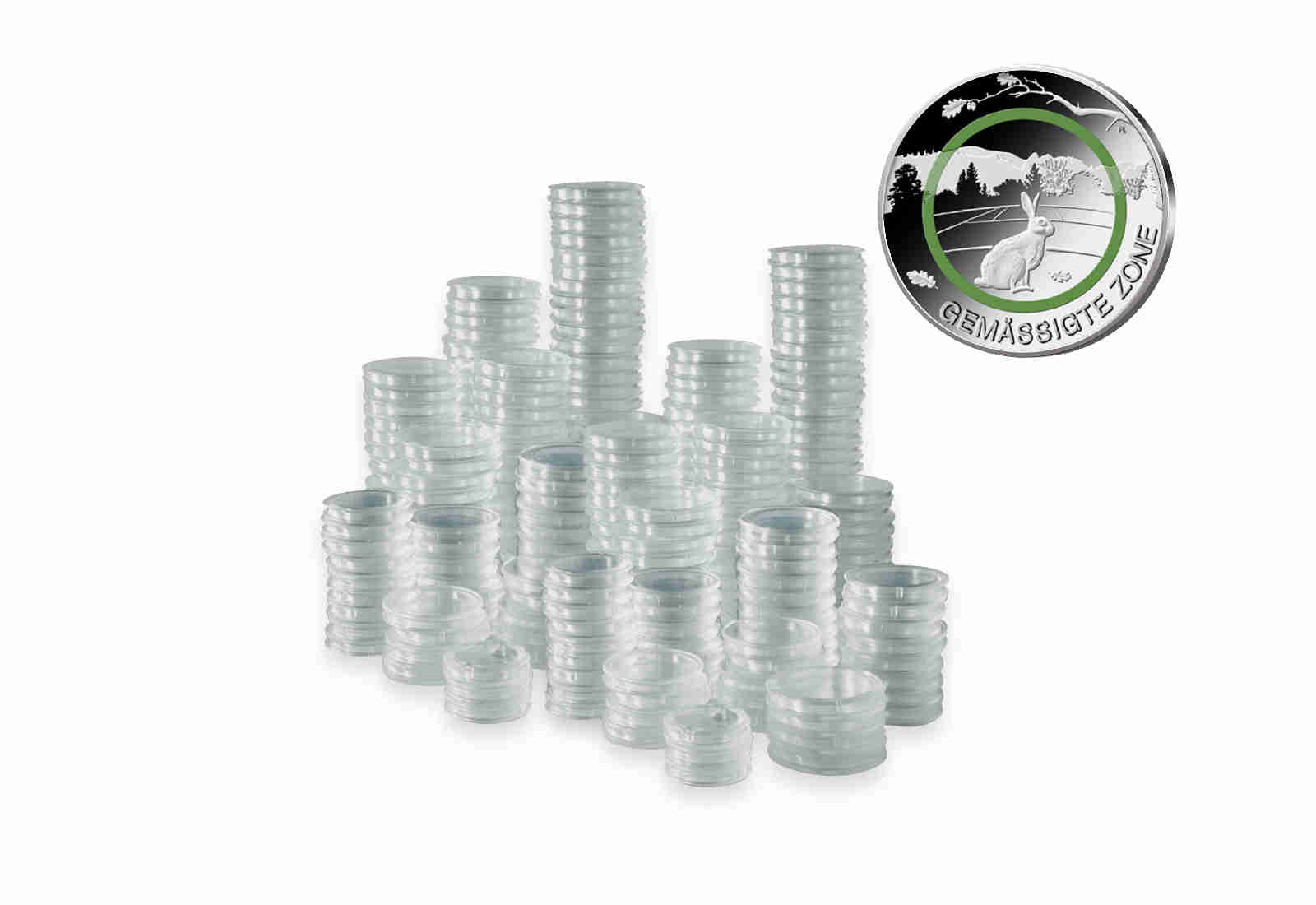 [27 mm] SAM 1000 Münzkapseln für 5 Euro mit Polymerring