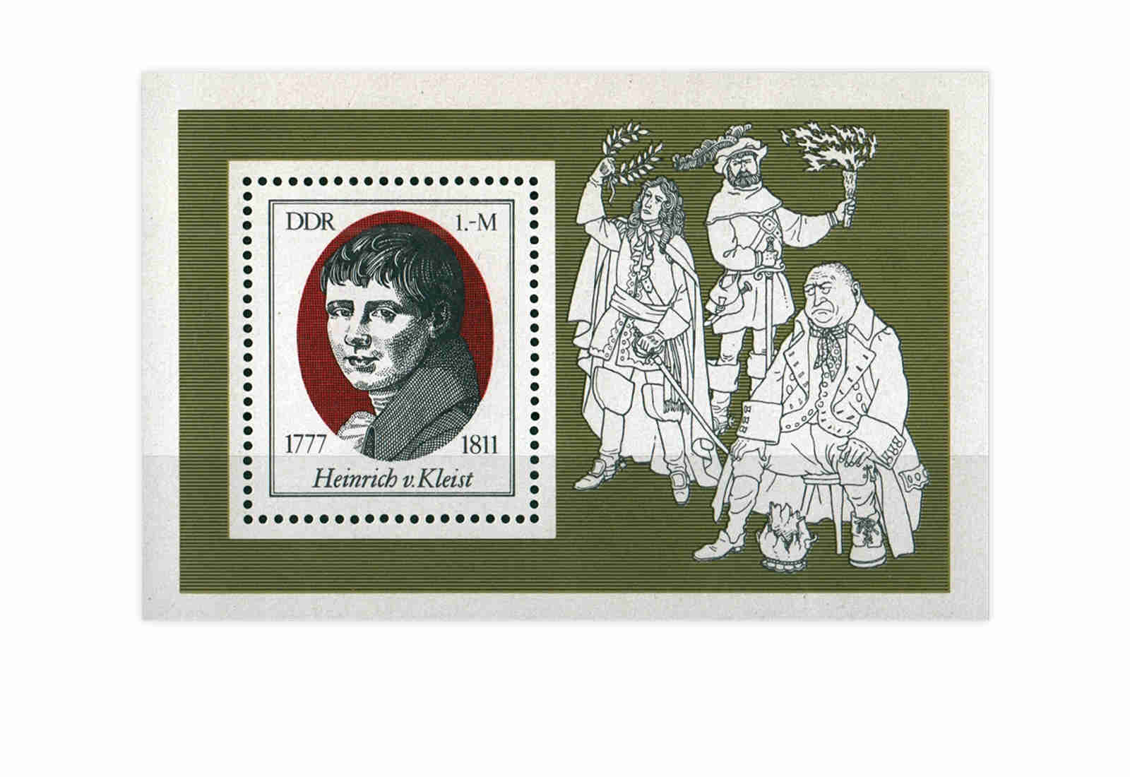 DDR Block 51 200. Geburtstag Heinrich Kleist gestempelt