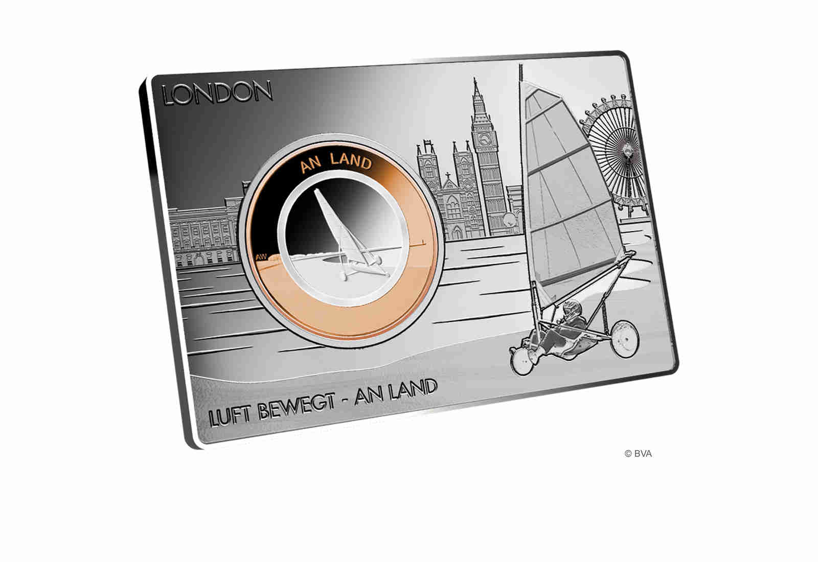 10 Euro 2020 Deutschland "An Land" eingefasst in einen Barren Prägestätte J