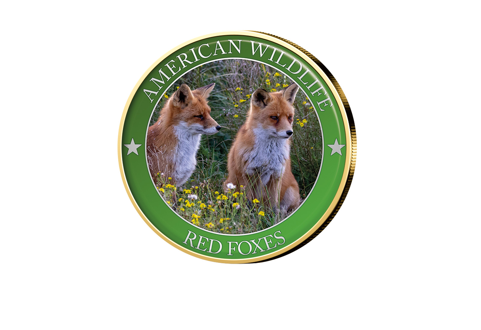 1/2 Dollar USA Red Fox Serie American Wildlife mit Farbapplikation