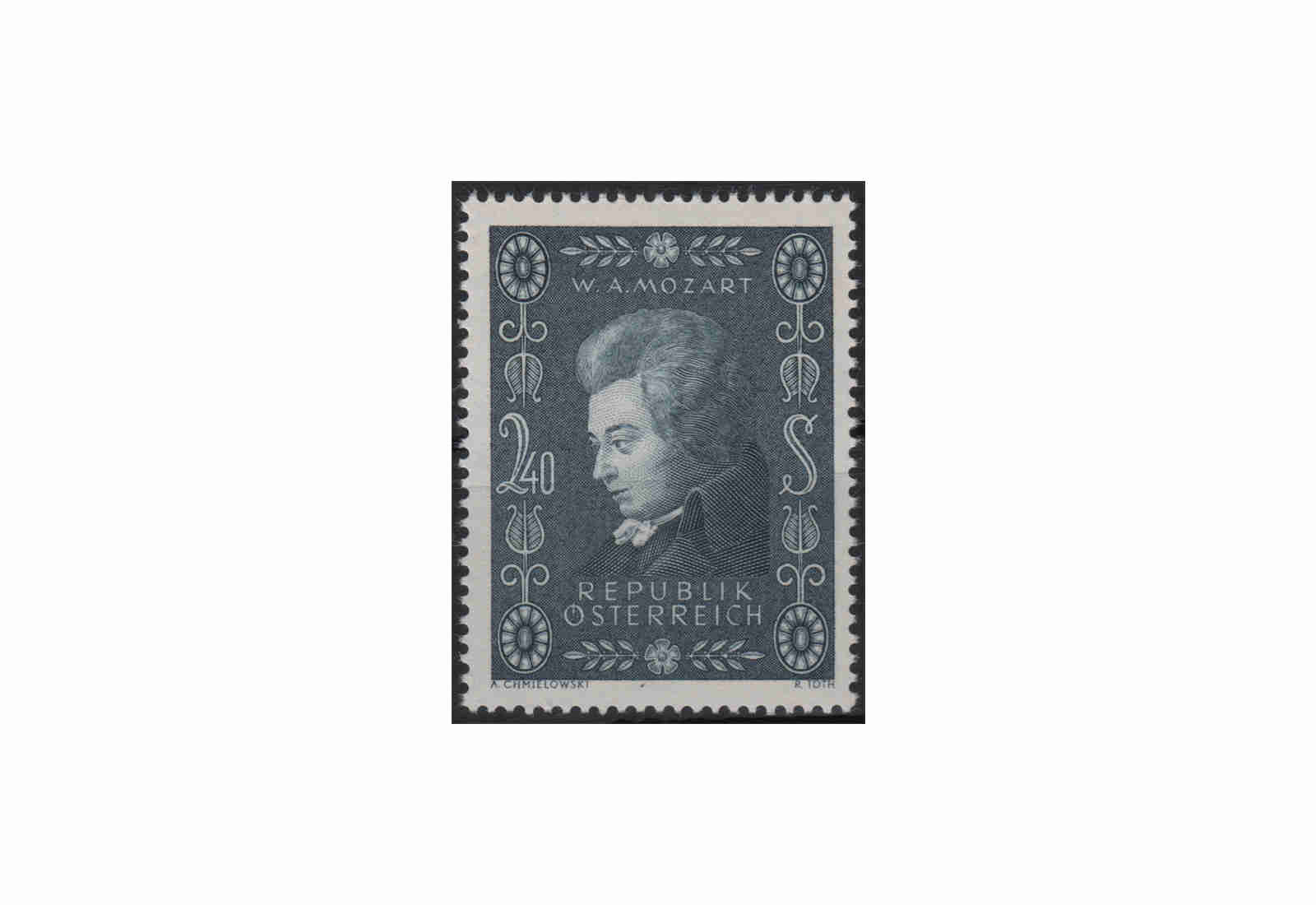 Österreich Einzelausgabe 1956 200. Geburtstag von Wolfgang Amadeus Mozart Michel Nr. 1024 gestempelt