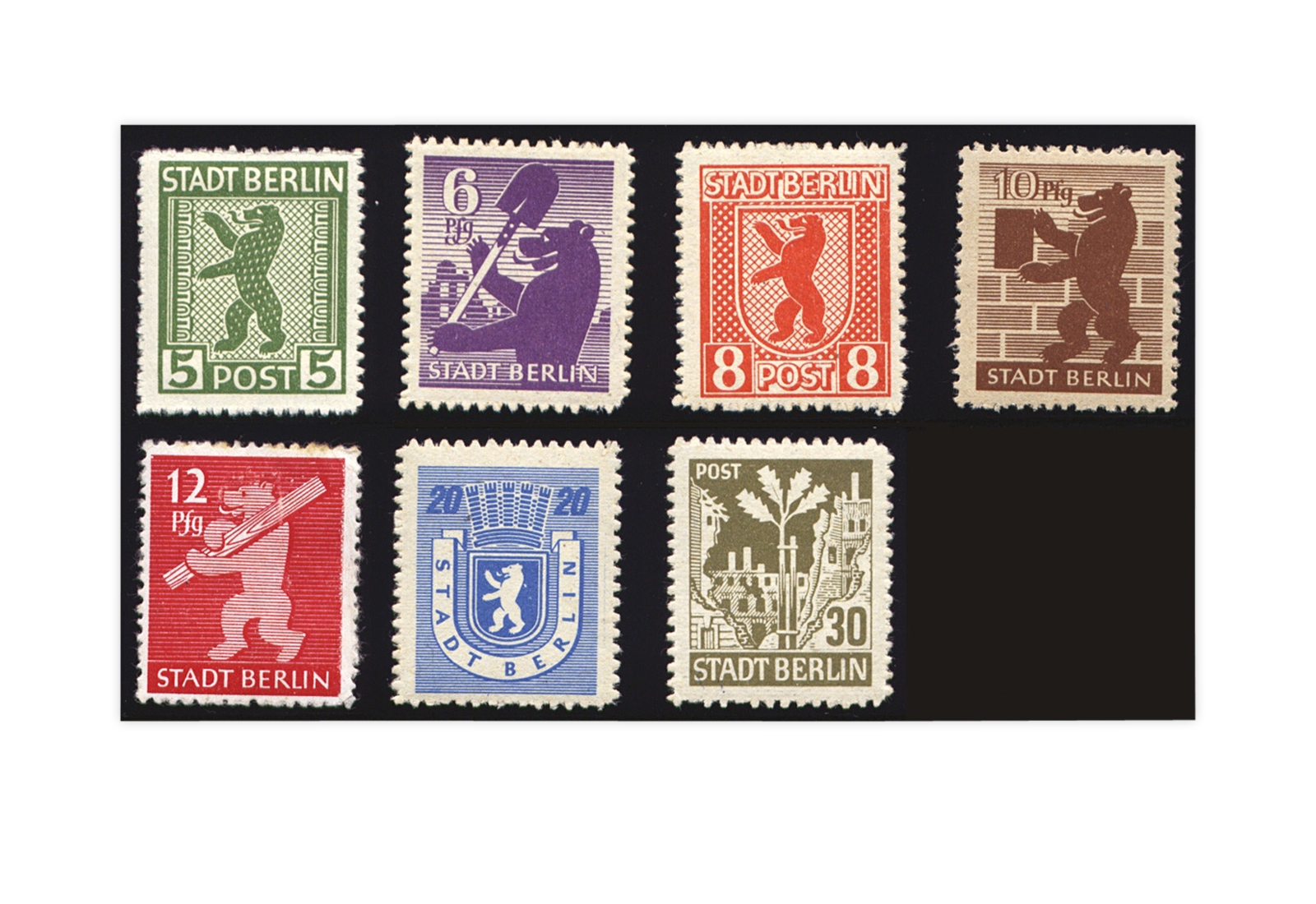 Sowjetische Besatzungszone Mi.Nr. 1B/7B gest. gp.