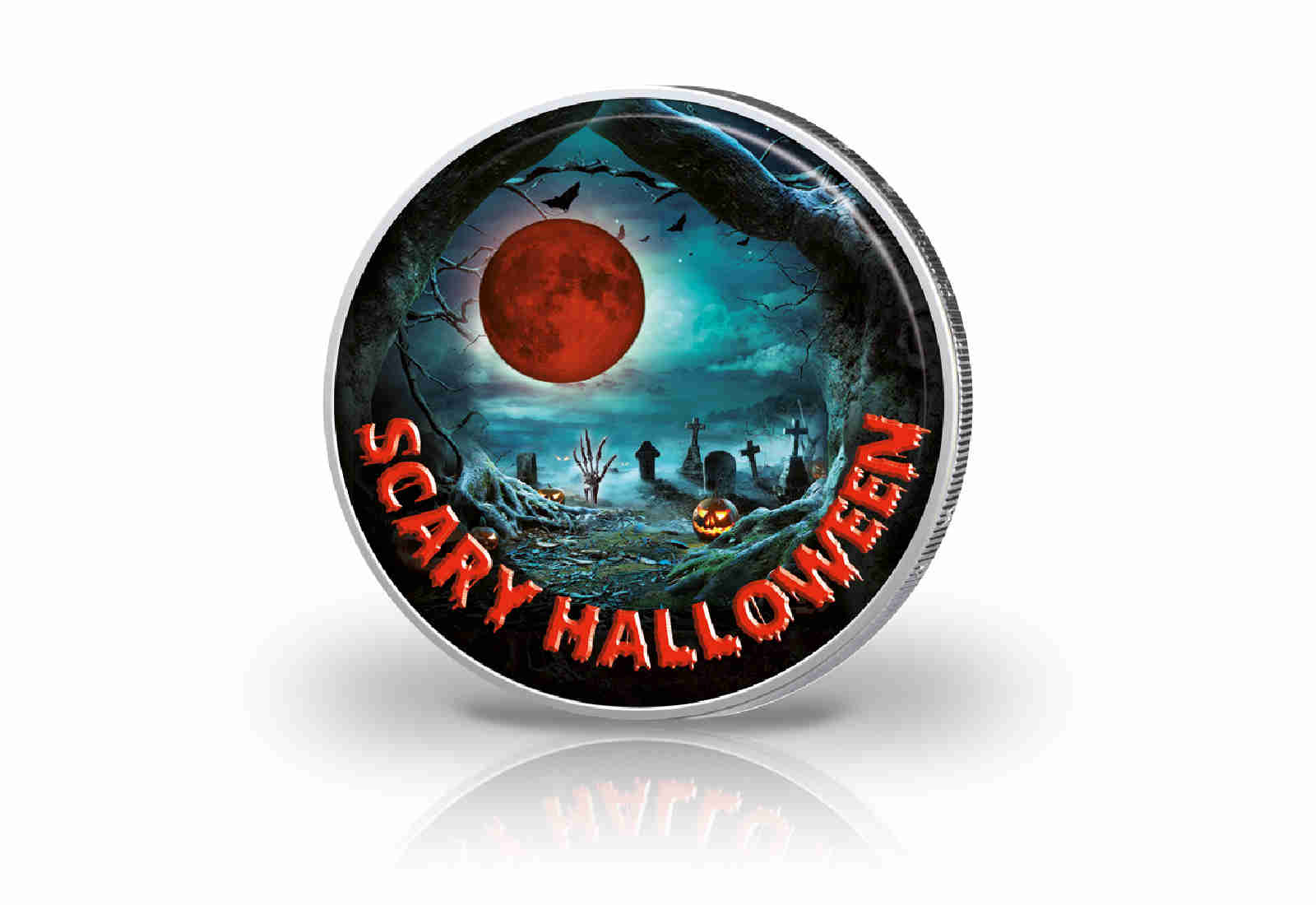 2 Euro mit Farbmotiv Halloween