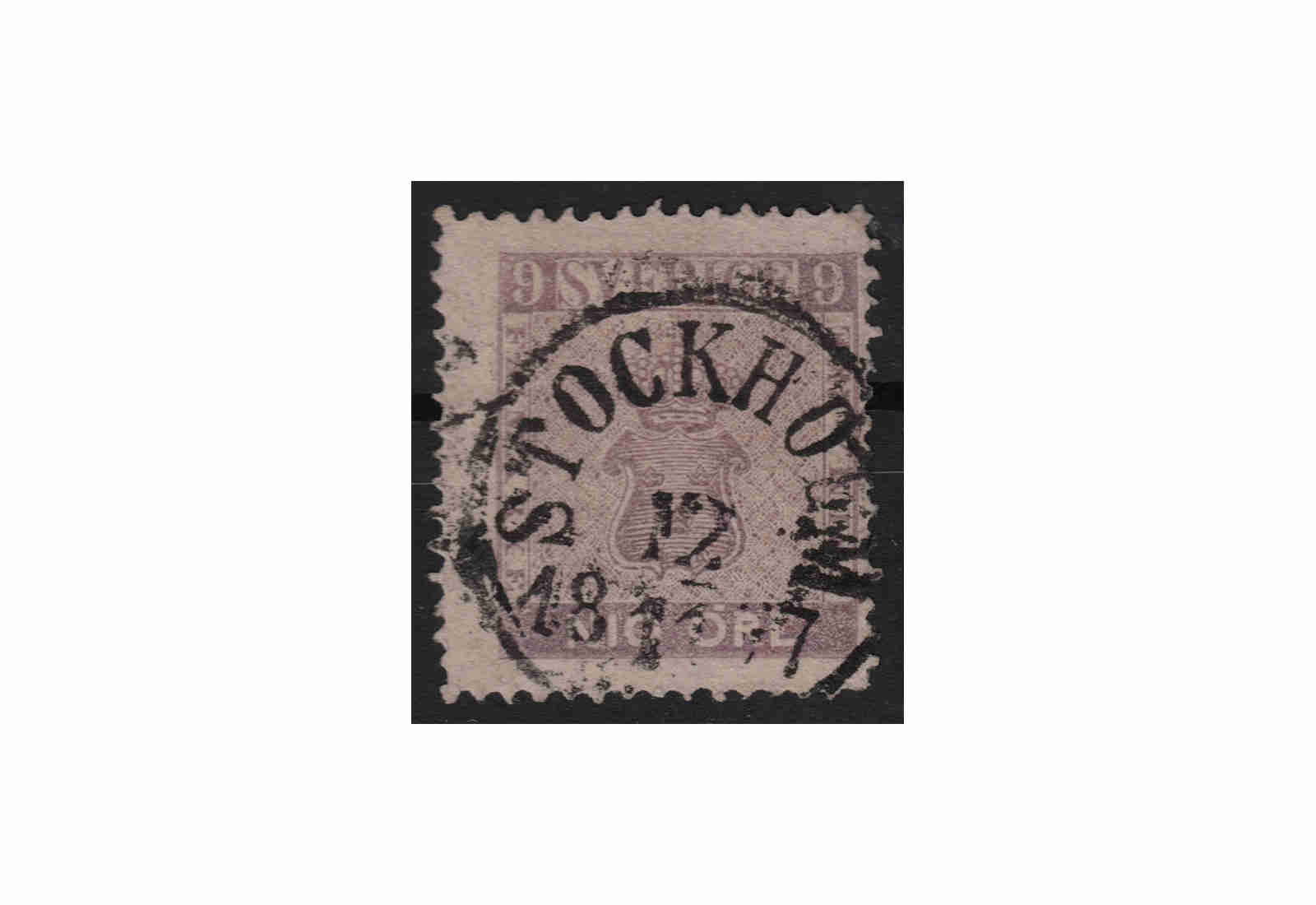 Schweden Freimarke: Reichswappen 1858 SWE Michel Nr. 8 gestempelt