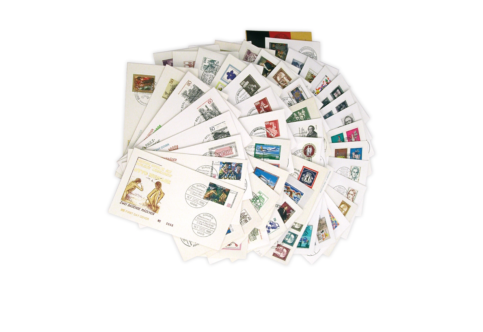 Berliner Ersttagsbriefe - Checkpoint Charlie Lot gestempelt