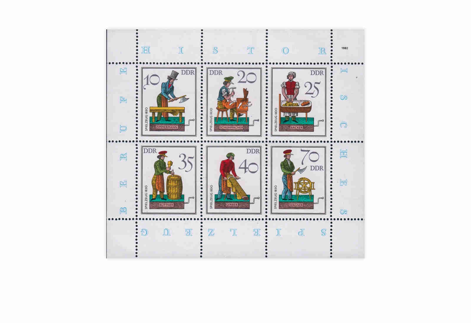 DDR Kleinbogen 1982 Michel Nr. 2758 bis 2763 gestempelt