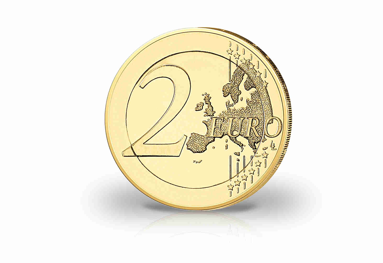 2 Euro Bundeskanzler Konrad Adenauer mit Kaltemaille und 24 Karat Goldauflage