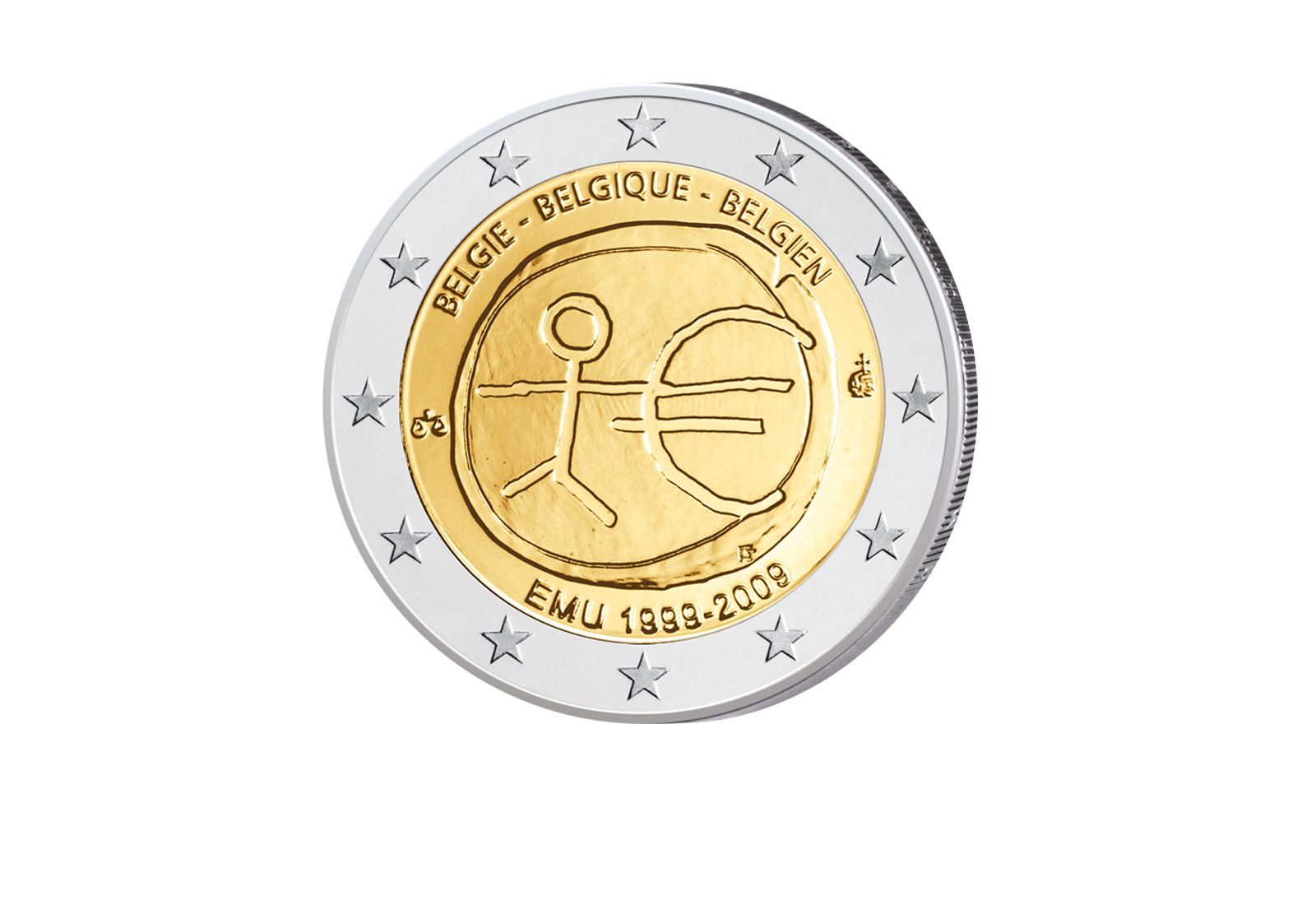 2 Euro 2009 Belgien 10 Jahre WWU bfr.