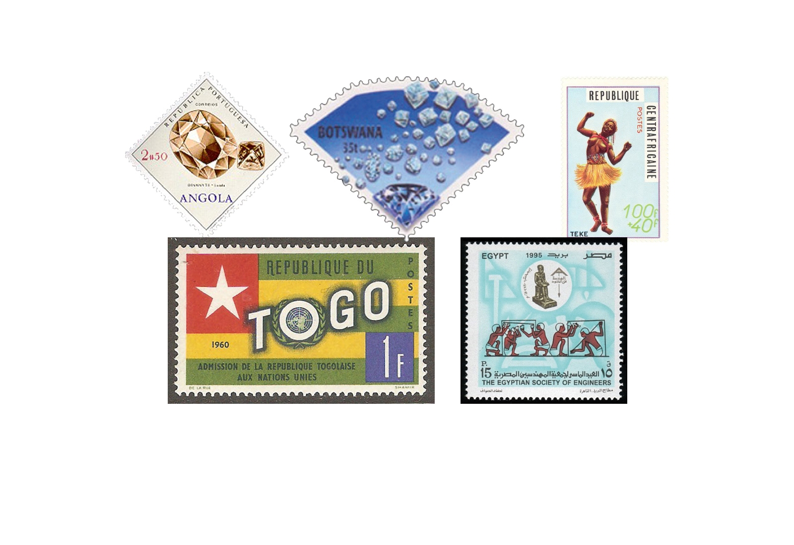 Briefmarken Afrika 300 Marken postfrisch und gestempelt