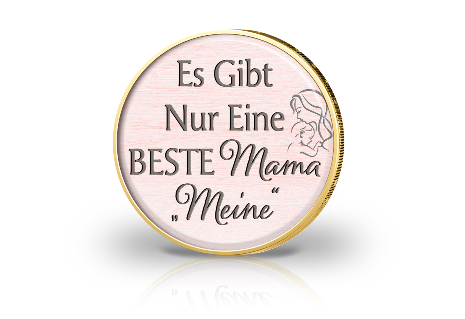 2 Euro vergoldet mit Farbmotiv Mutter