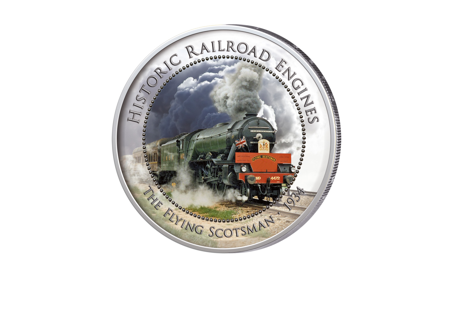 2 Euro Historische Eisenbahnen Flying Scotsman 1934 mit Farbapplikation