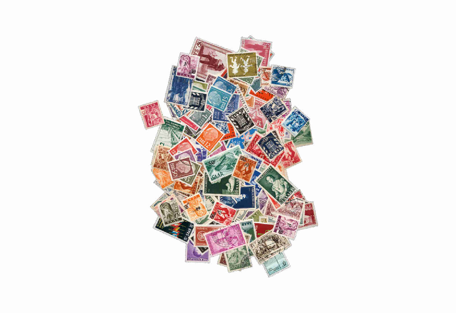 Saar 50 Marken postfrisch und gestempelt
