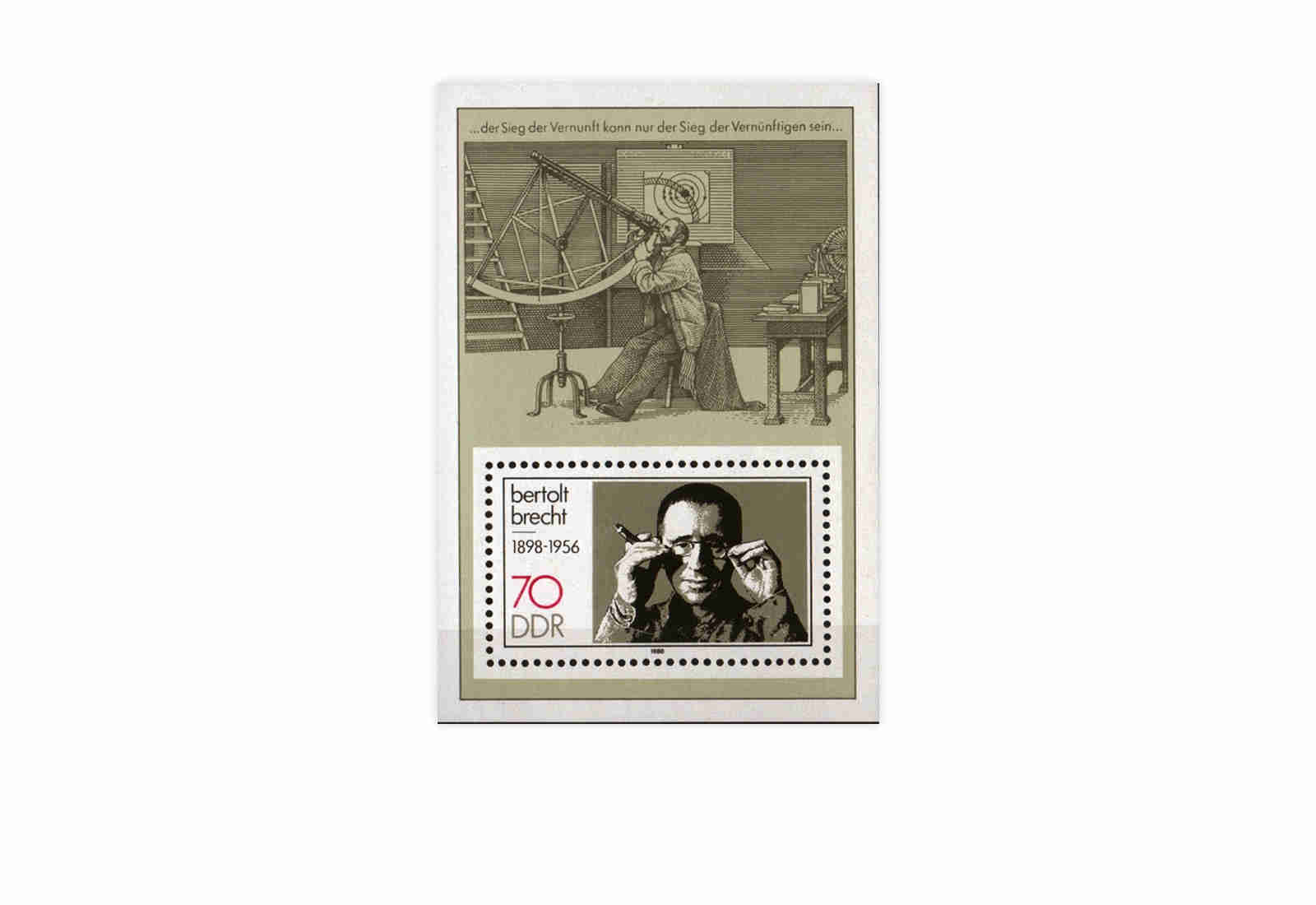 DDR Block 91 90. Geburtstag Berthold Brecht 1988 postfrisch