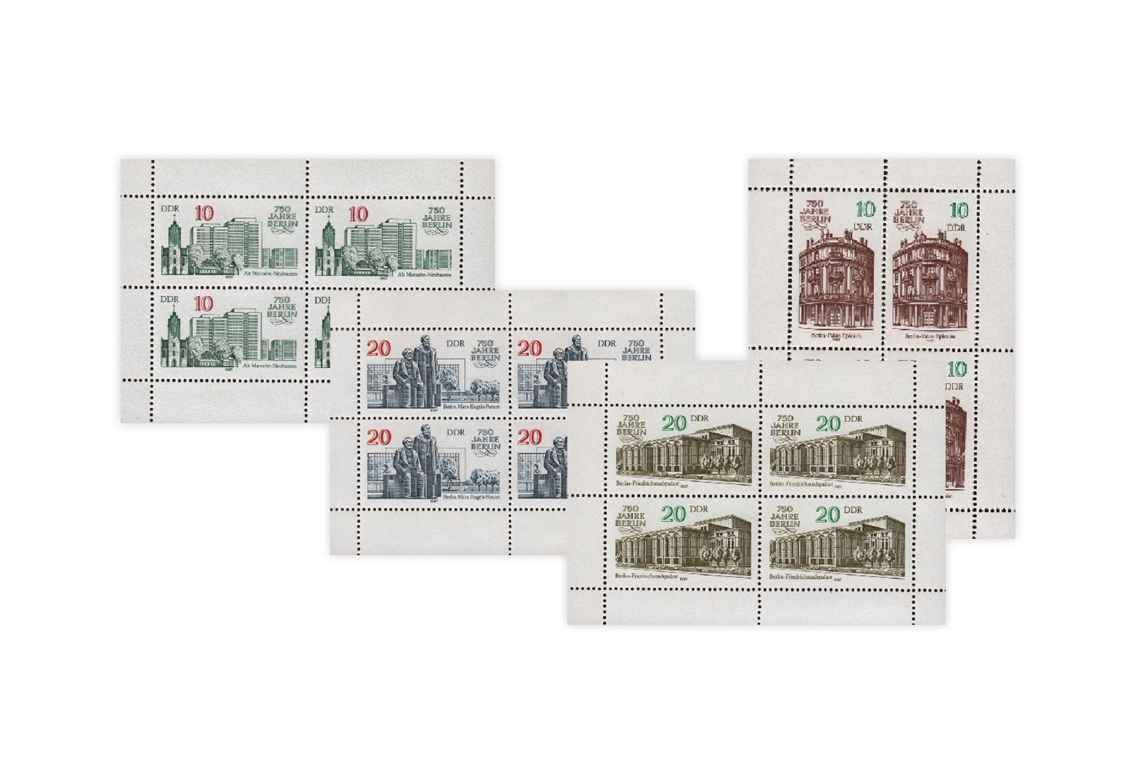 DDR Kleinbogen 1987 Michel Nr. 3075 bis 3078 postfrisch