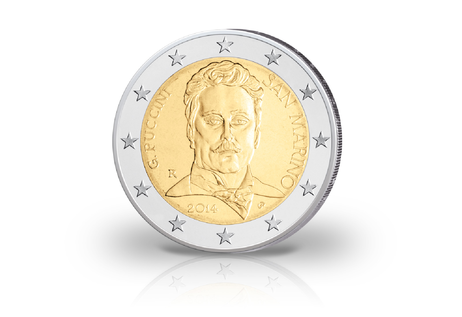 2 Euro 2014 San Marino 90.Todestag Giacomo Puccini st im Blister