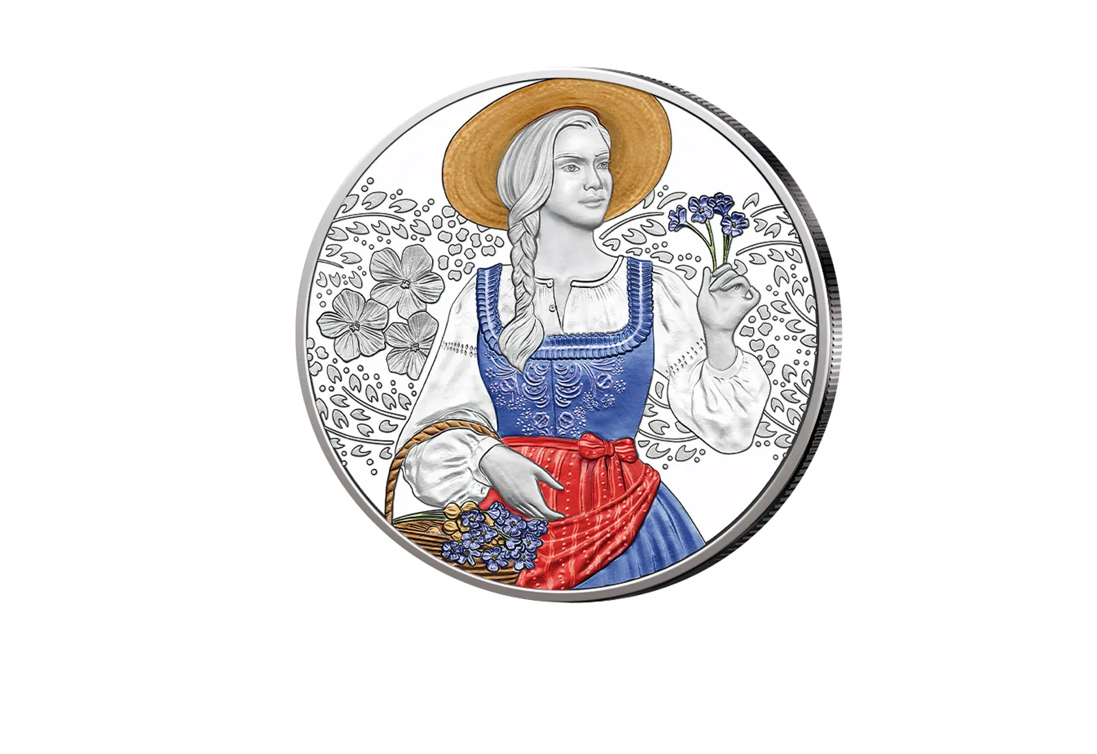 10 Euro Silbermünze 2025 Österreich Aufdirndln - Leinen PP