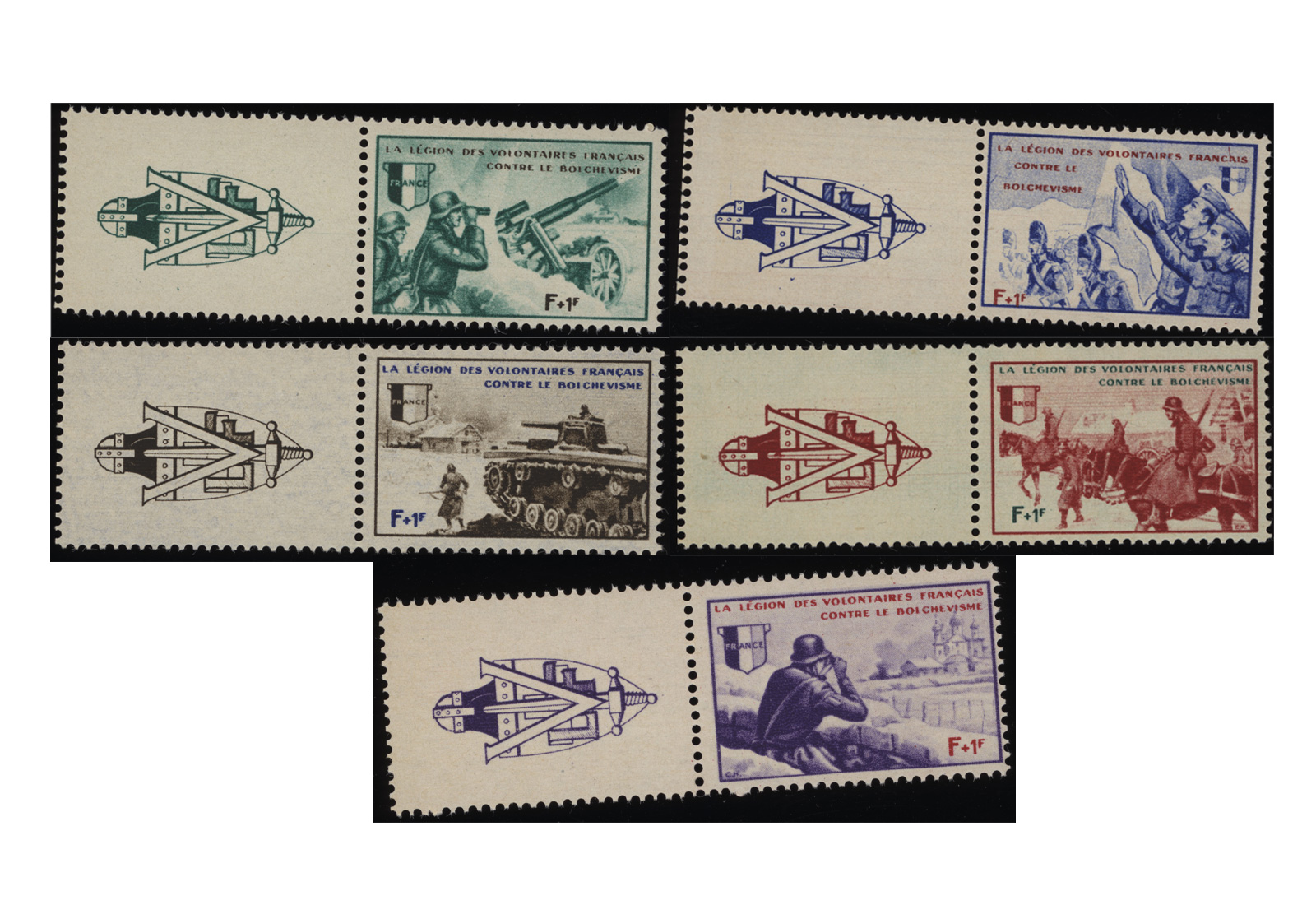 Frankreich VI-X mit Zierfeld **