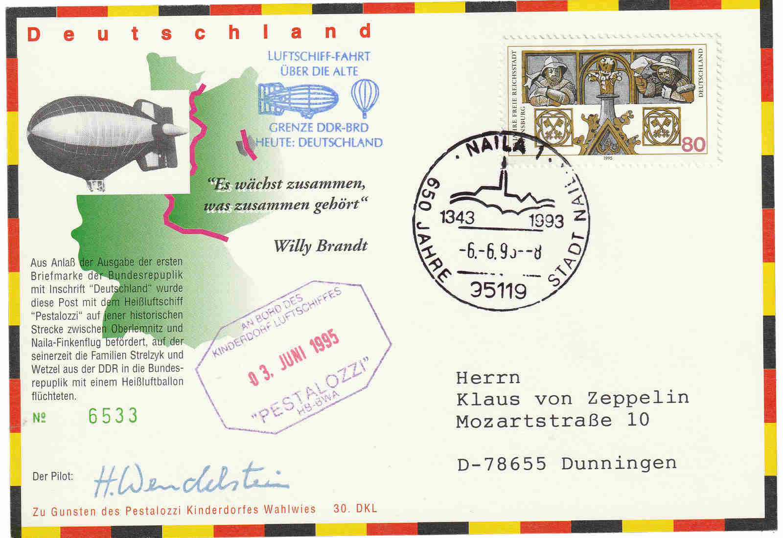 Zeppelin Beleg 1995