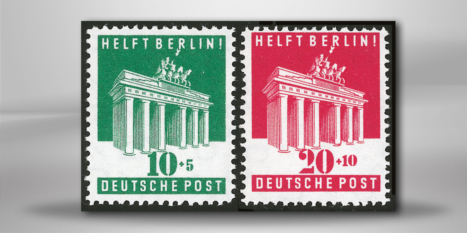 Bizone Michel-Nr. 101/102 postfrisch Brandenburger Tor 1948