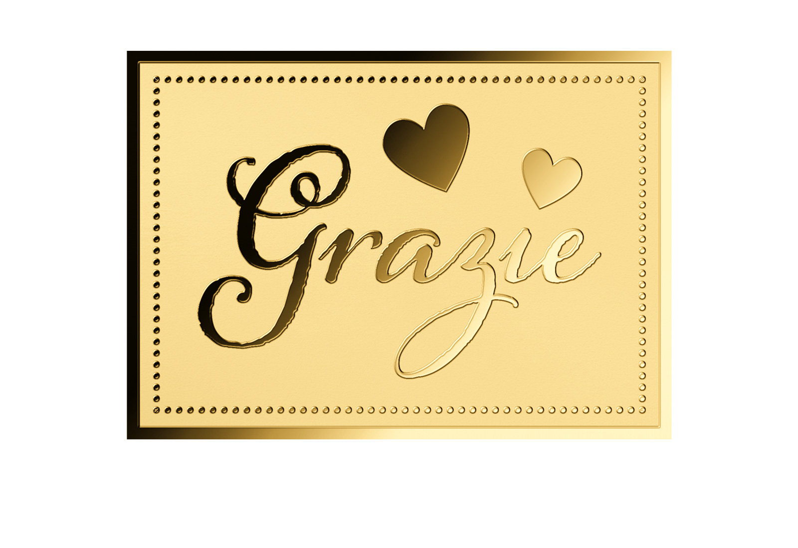 Goldbarren Motiv "Grazie" 999/1000 Gold Geschenk