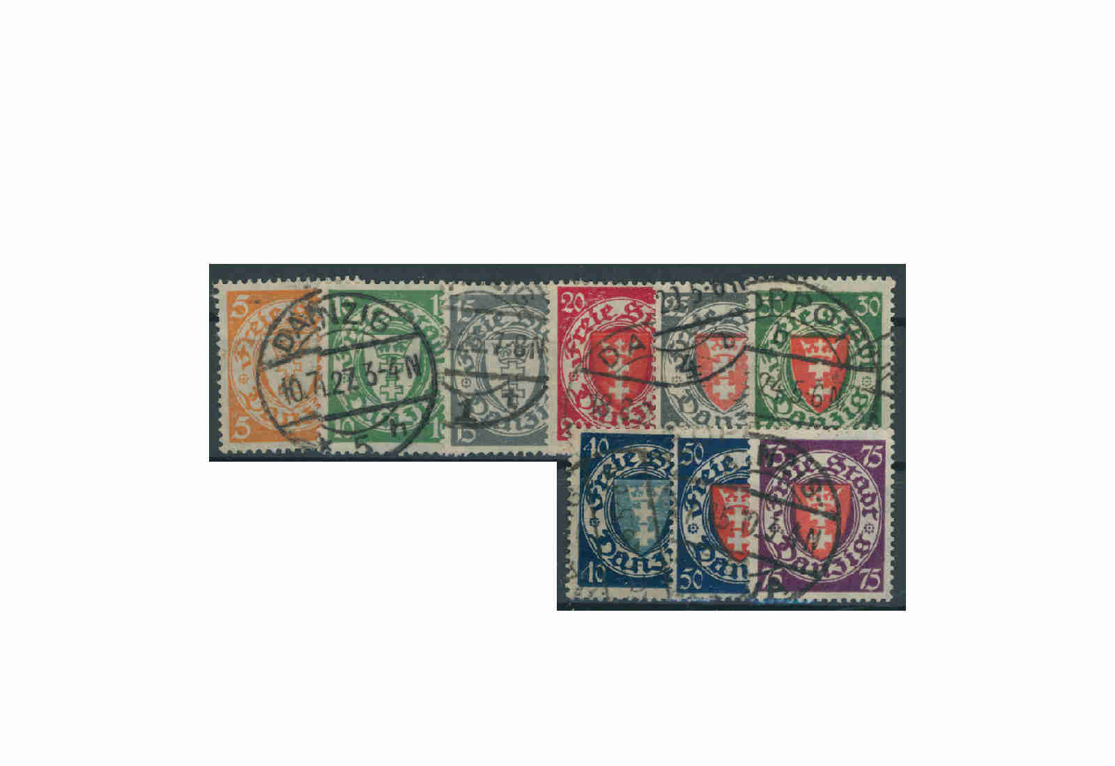 Briefmarken Deutsches Reich Einzelausgaben Danzig 1920-1939 Michel-Nr. 193-201 gestempelt