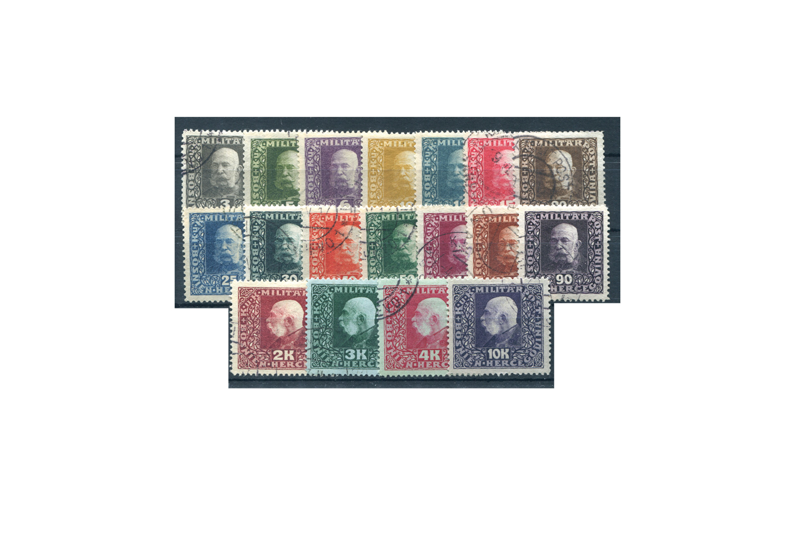 Bosnien/Herzegowina Franz Joseph I. 1916 Mi.Nr. 99-116 gest.