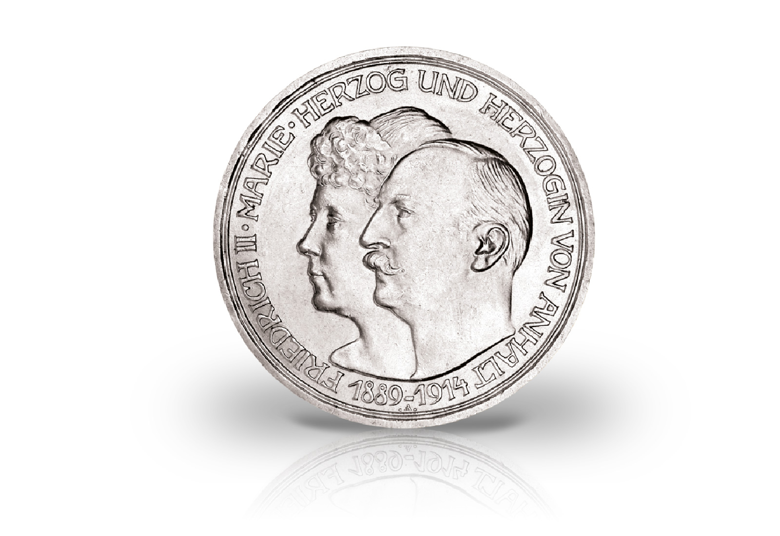 3 Mark 1914 Deutsches Kaiserreich Anhalt Silberne Hochzeit Jaeger-Nr. 24