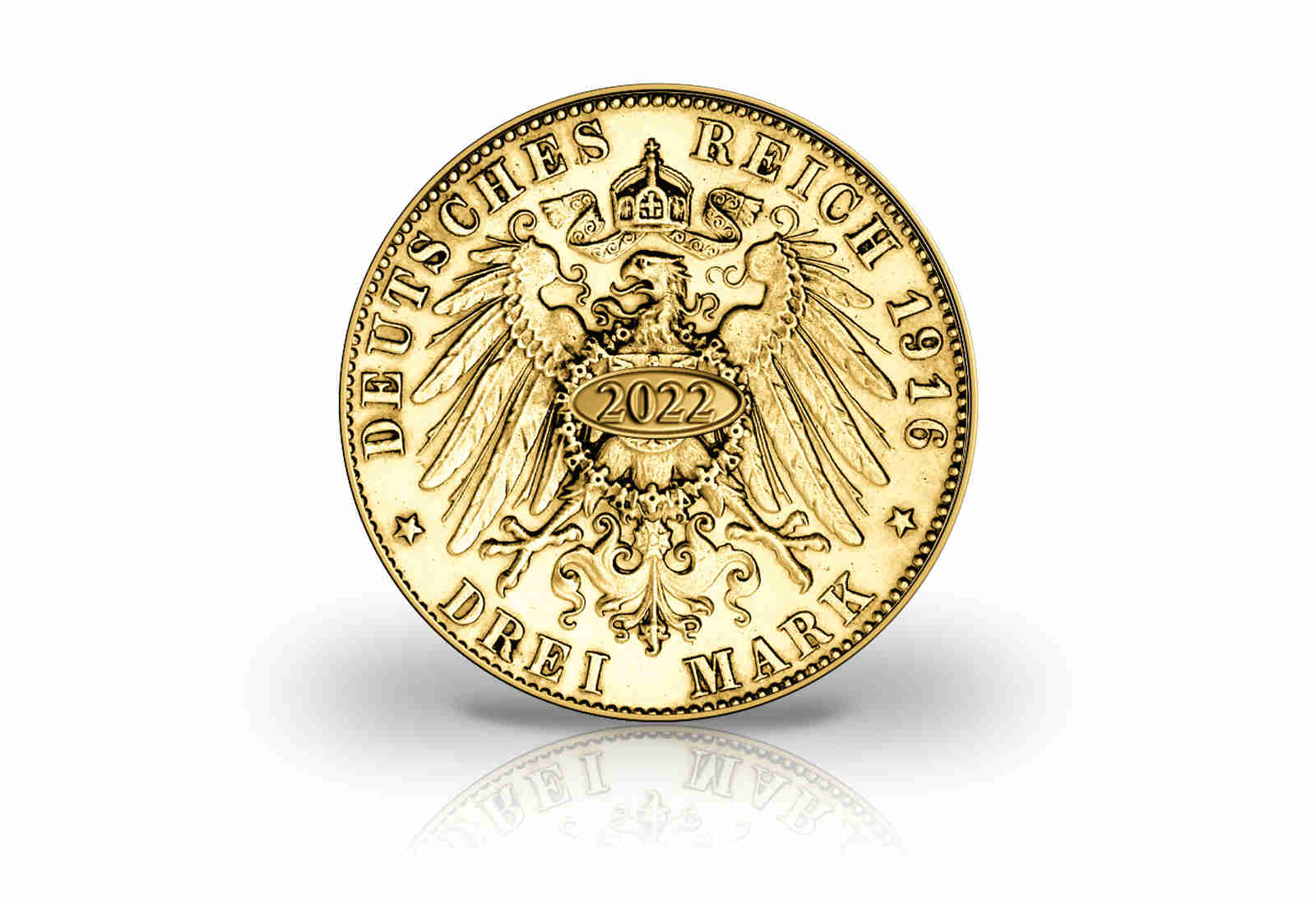3 Mark 1916 Kaiserreich Regierungsjubiläum Württemberg