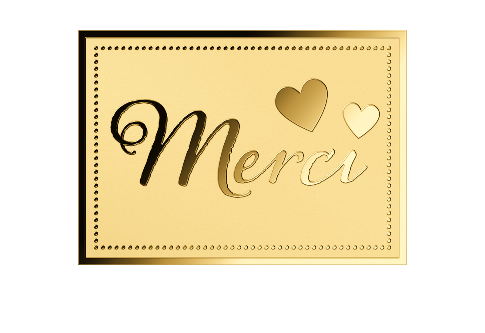 Goldmünze Motiv "Merci" 999/1000 Gold Geschenk