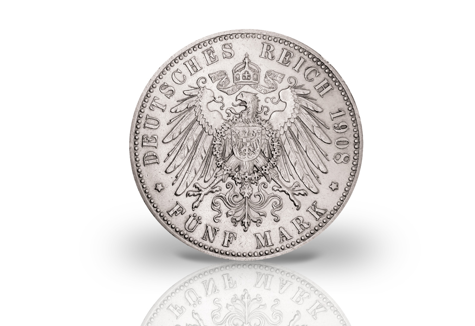 5 Mark 1908-1913 Deutsches Kaiserreich Baden Großherzog Friedrich II. Jaeger-Nr. 40