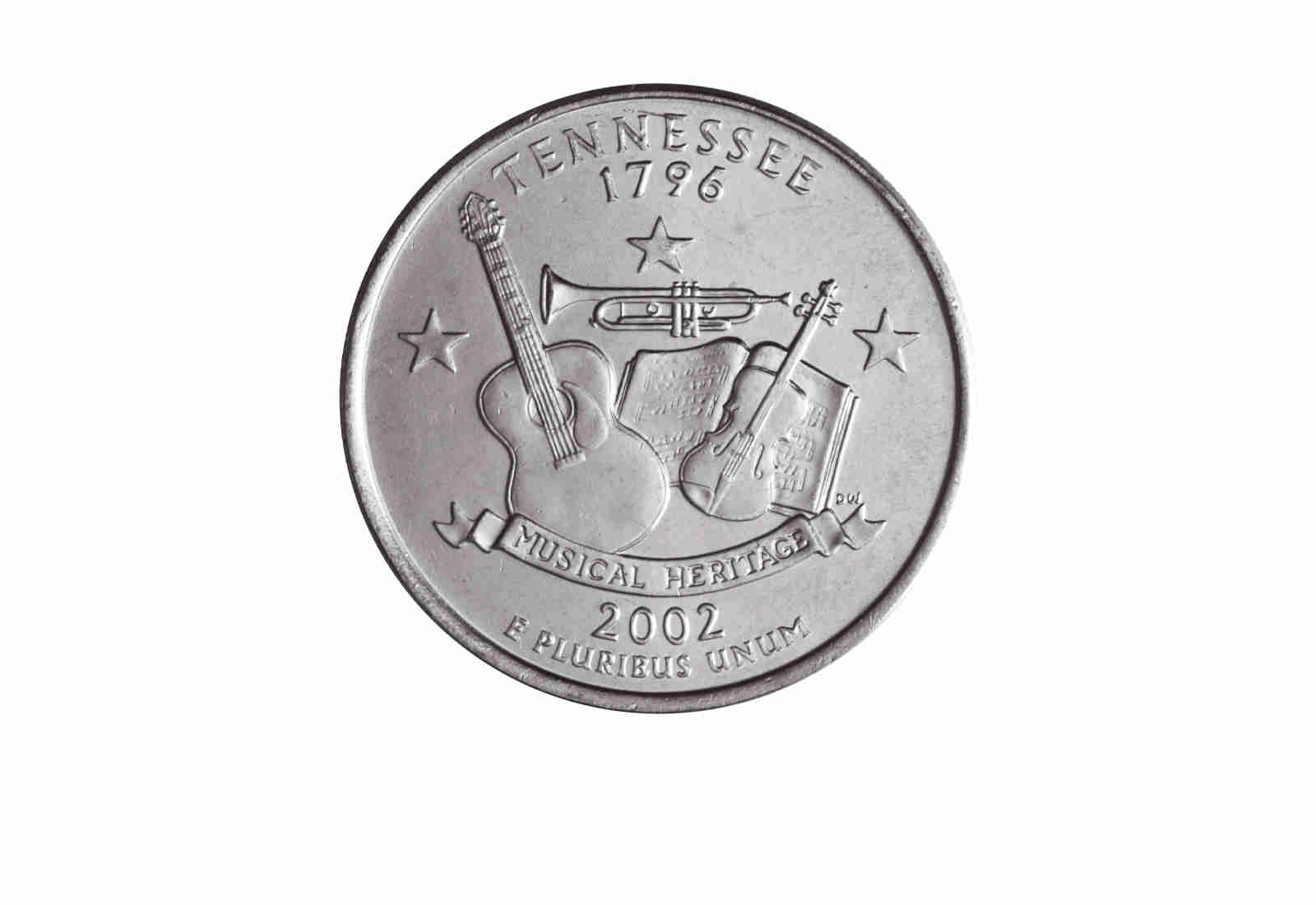 Quarter Dollar 2002 USA Tennessee Prägestätte P