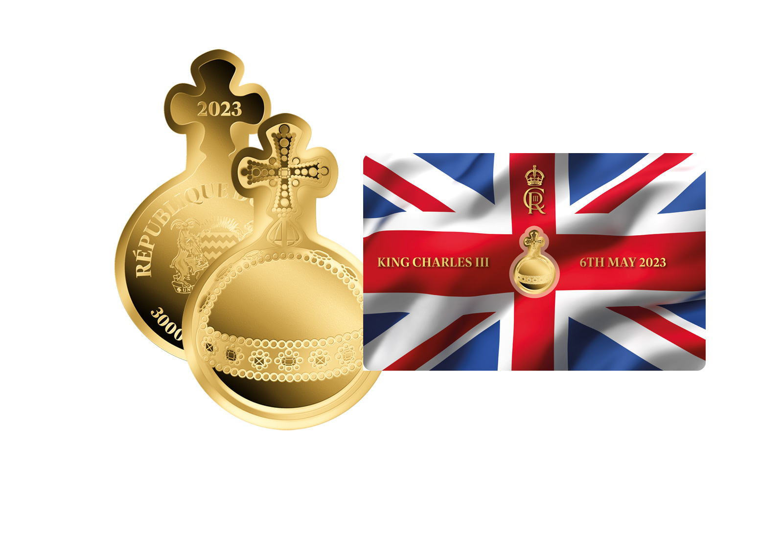 Goldmünze Motiv "Krönung König Charles III" Coincard 999/1000 Gold Geschenk