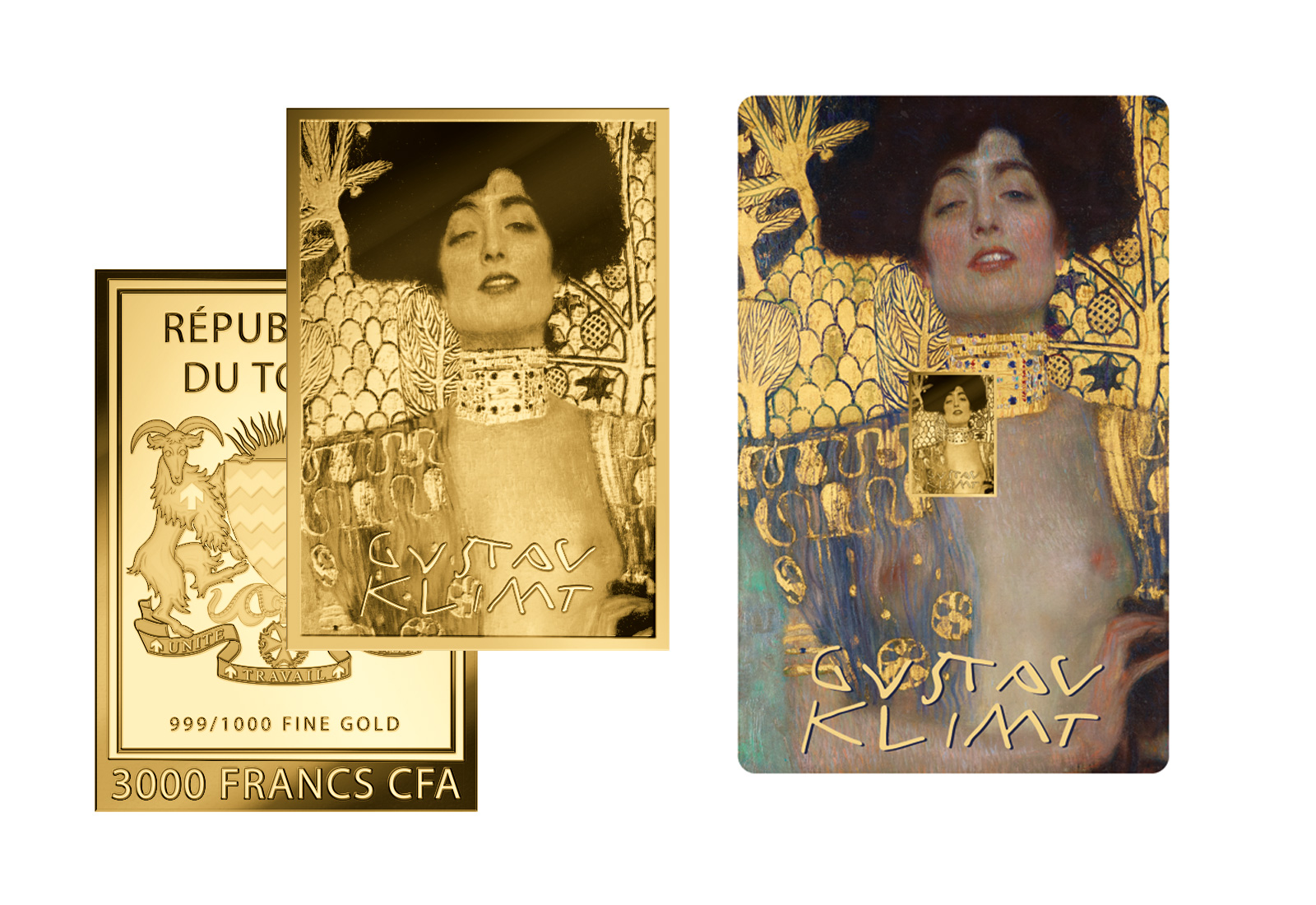 Goldmünze Motiv "Judith - Gustav Klimt" Coincard 999/1000 Gold Geschenk