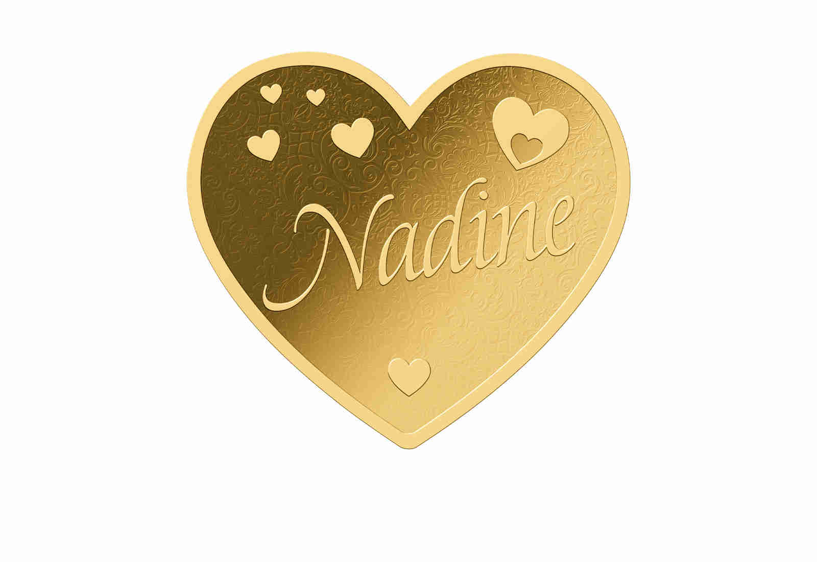Goldmünze Motiv "Herz Nadine" 999/1000 Gold im Geschenketui