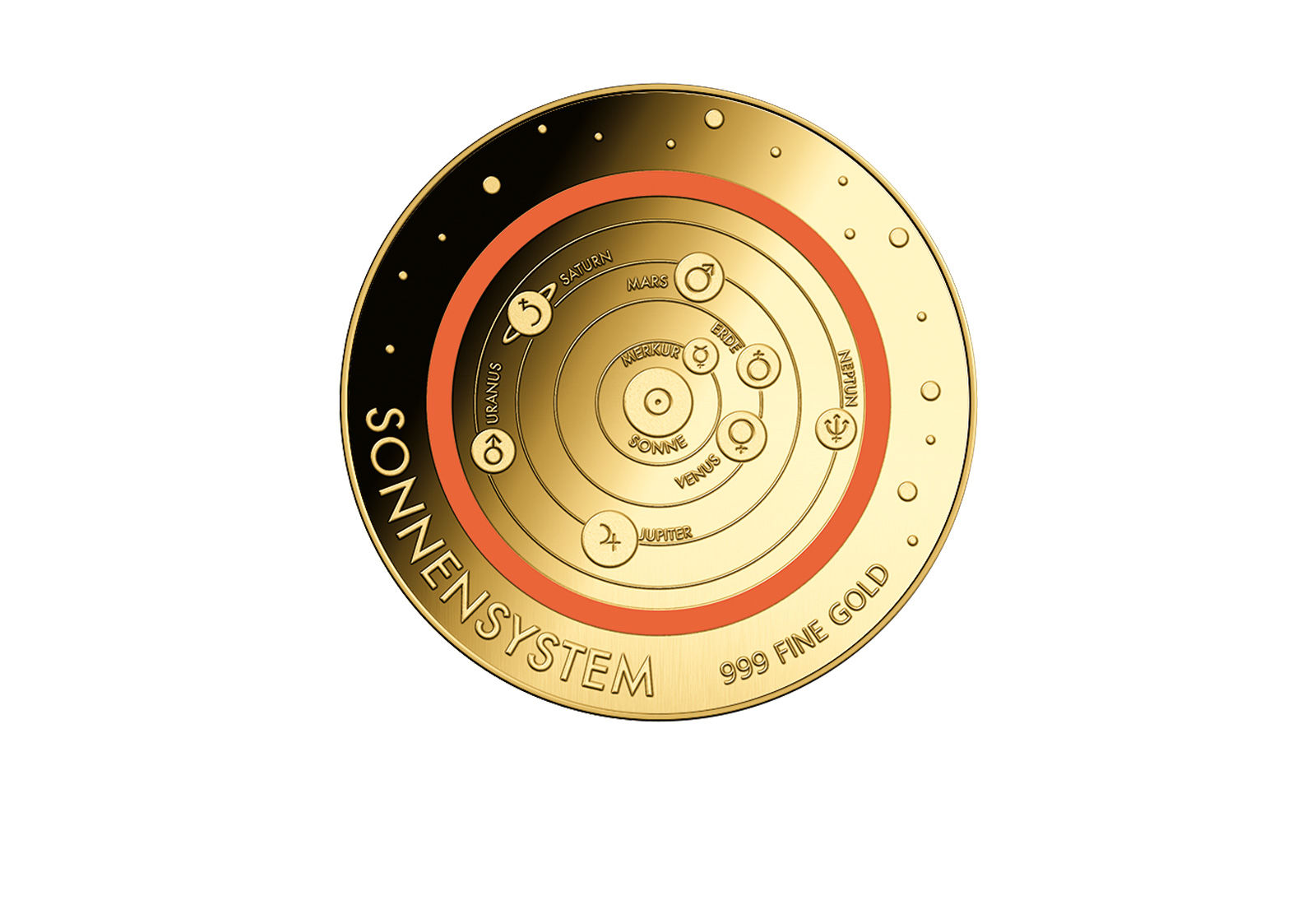 Goldmünze Sonnensystem - Edition "Unsere Erde und ihre Klimazonen"