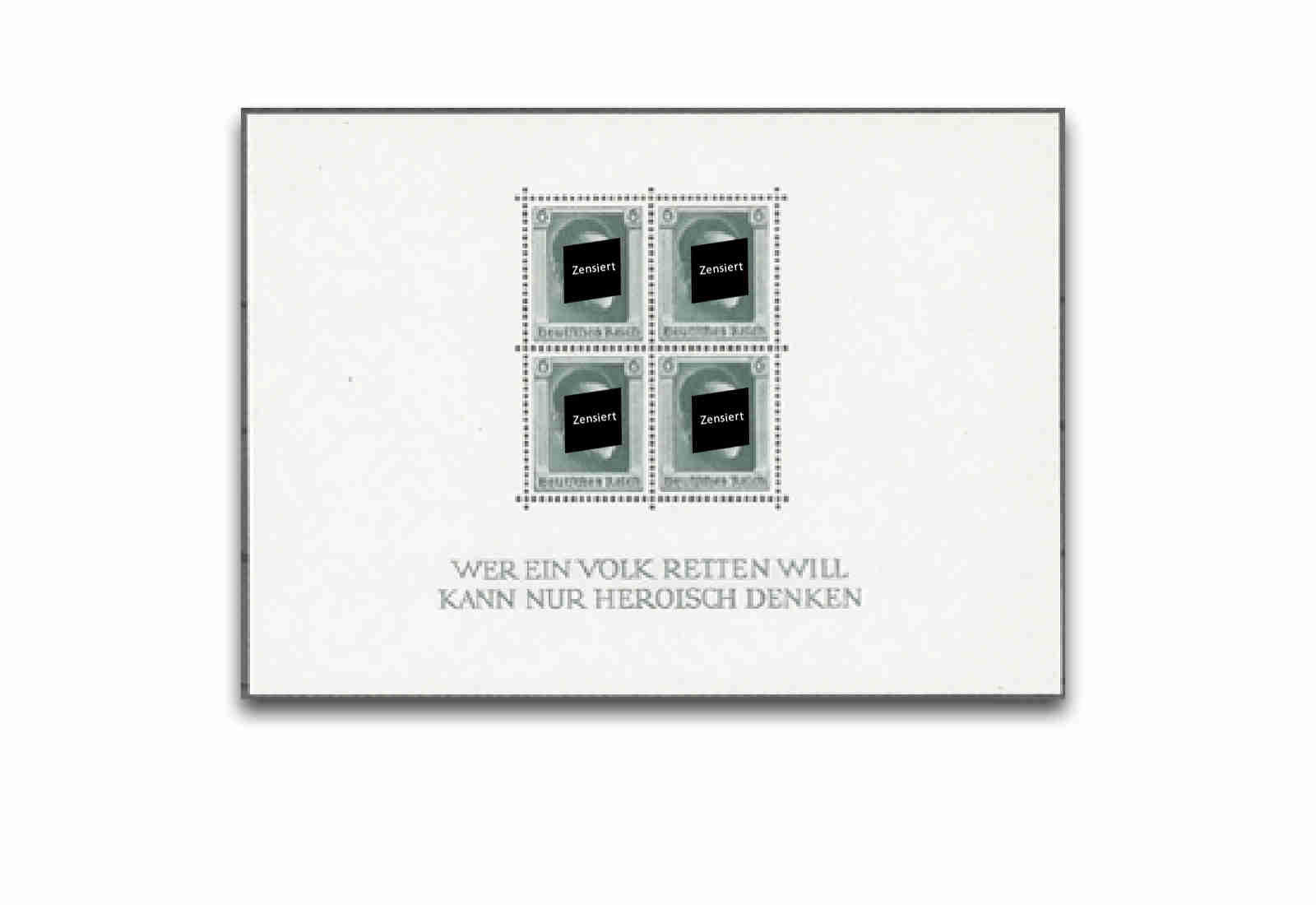 Briefmarken Deutsches Reich 1937 Block 7 mit Falz