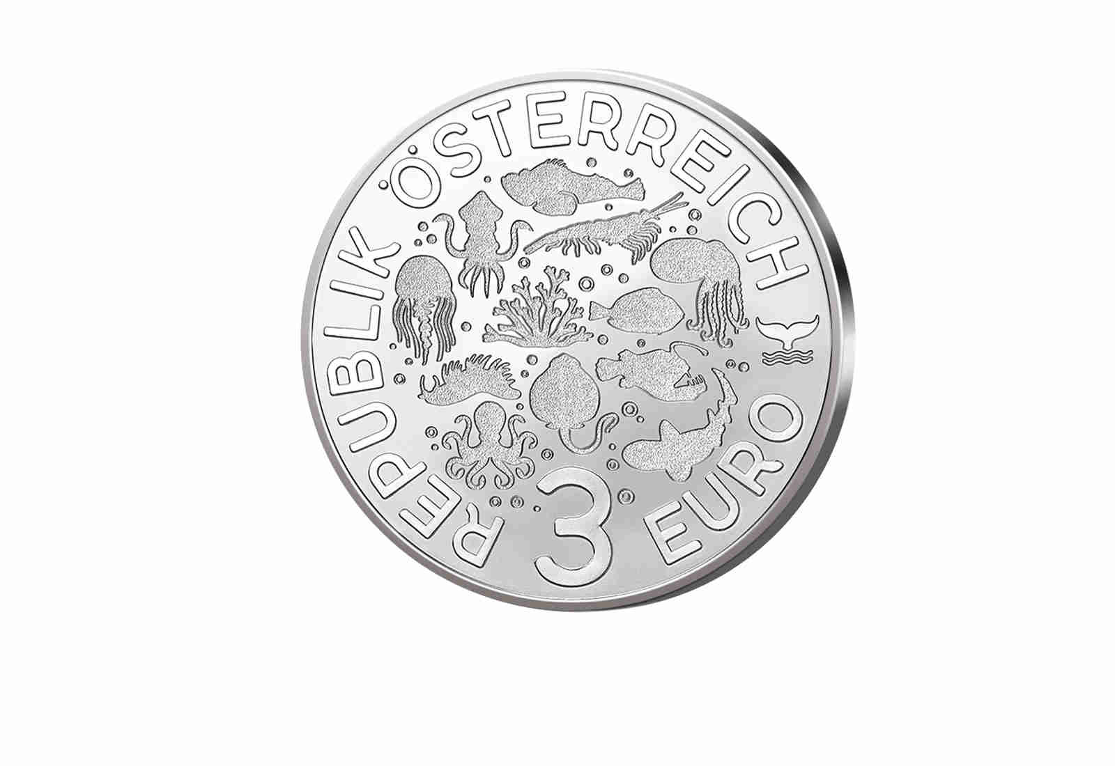 3 Euro 2025 Österreich Leuchtkalmar Buntmetall bfr.