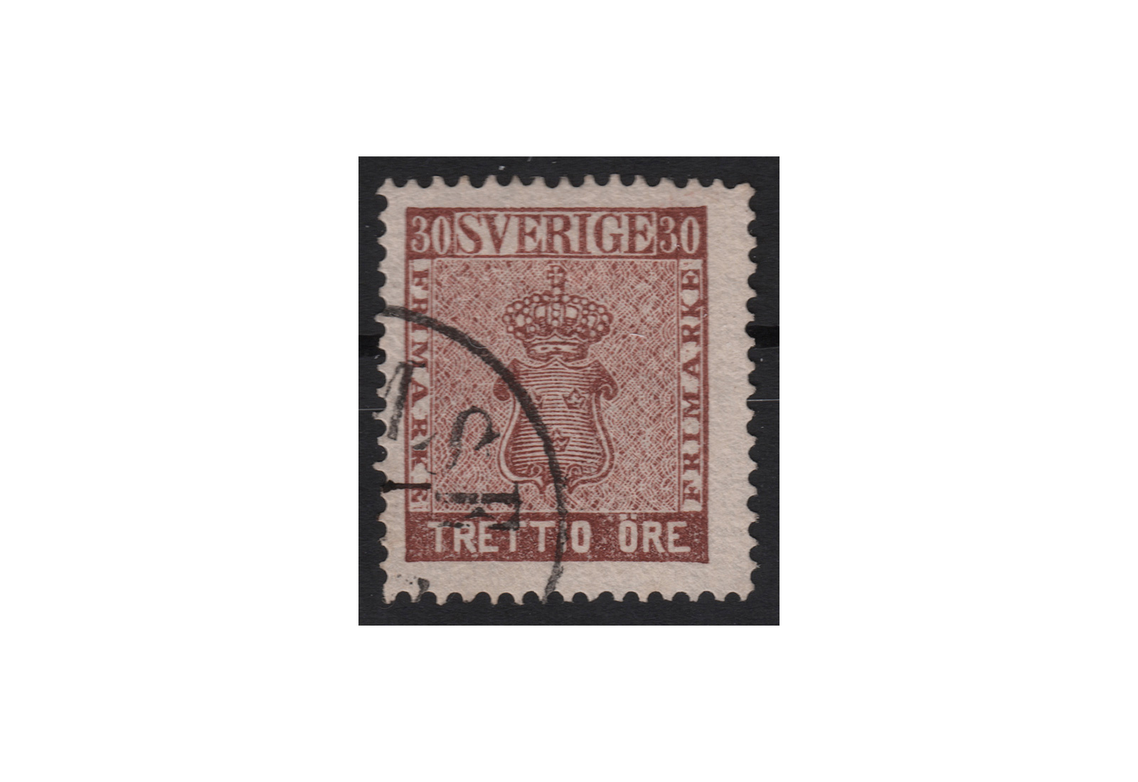 Schweden Freimarke: Reichswappen 1858 SWE Michel Nr. 11 b gestempelt