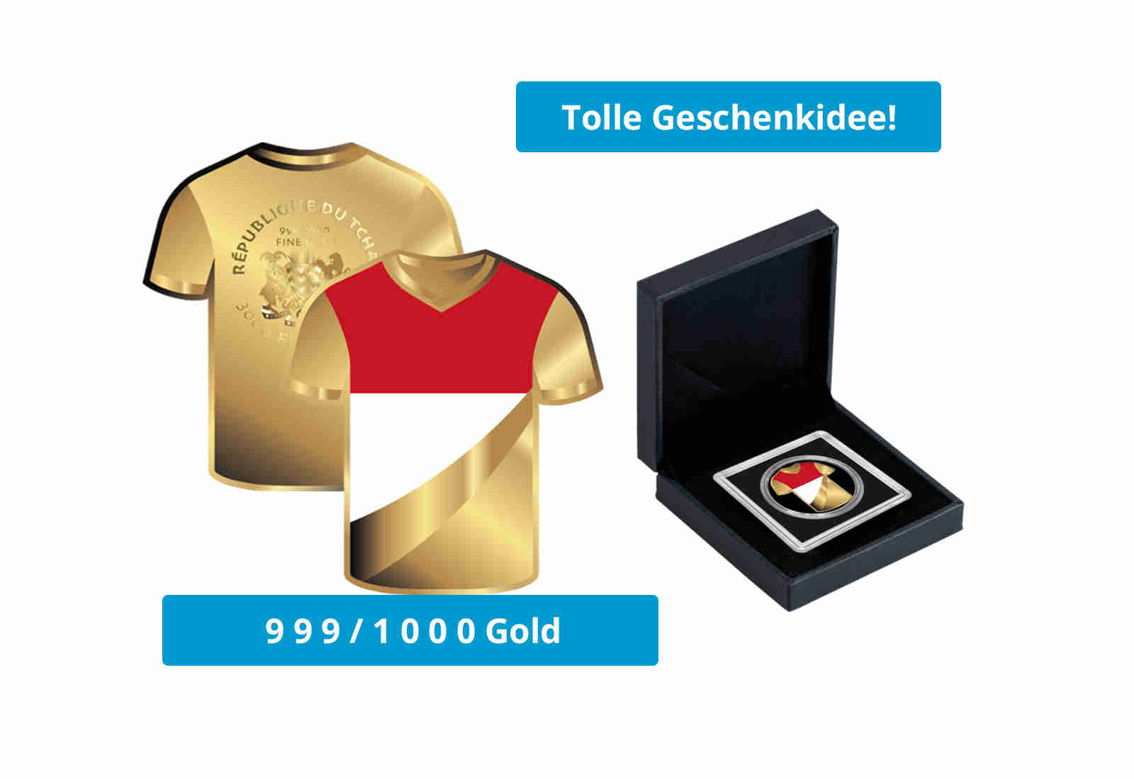 Goldmünze Motiv "Trikot Monaco" 999/1000 Gold im Geschenketui