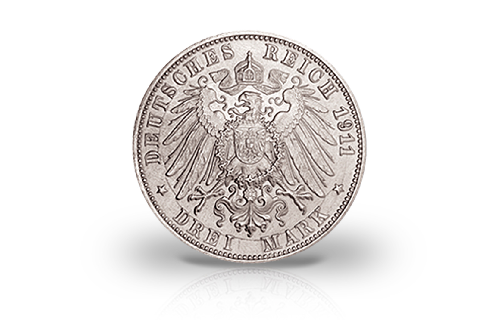 3 Mark 1911 Deutsches Kaiserreich Württemberg Silberne Hochzeit Jaeger-Nr. 177b