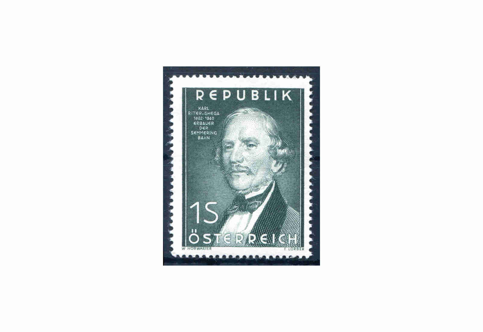 Österreich 1952 150. Geburtstag von Karl Ritter von Ghega Michel Nr. 971 gestempelt
