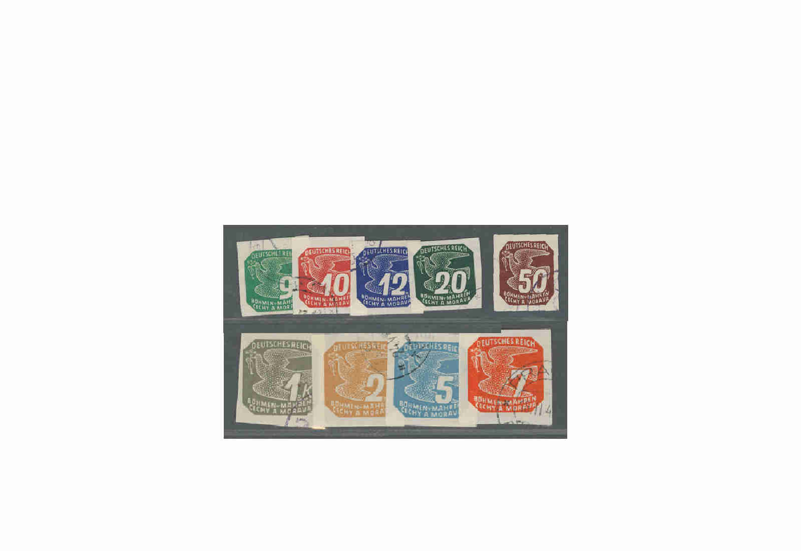 Briefmarken Böhmen und Mähren Zeitungsmarken 1939 bis 1945 Michel-Nr. 117 - 125 postfrisch