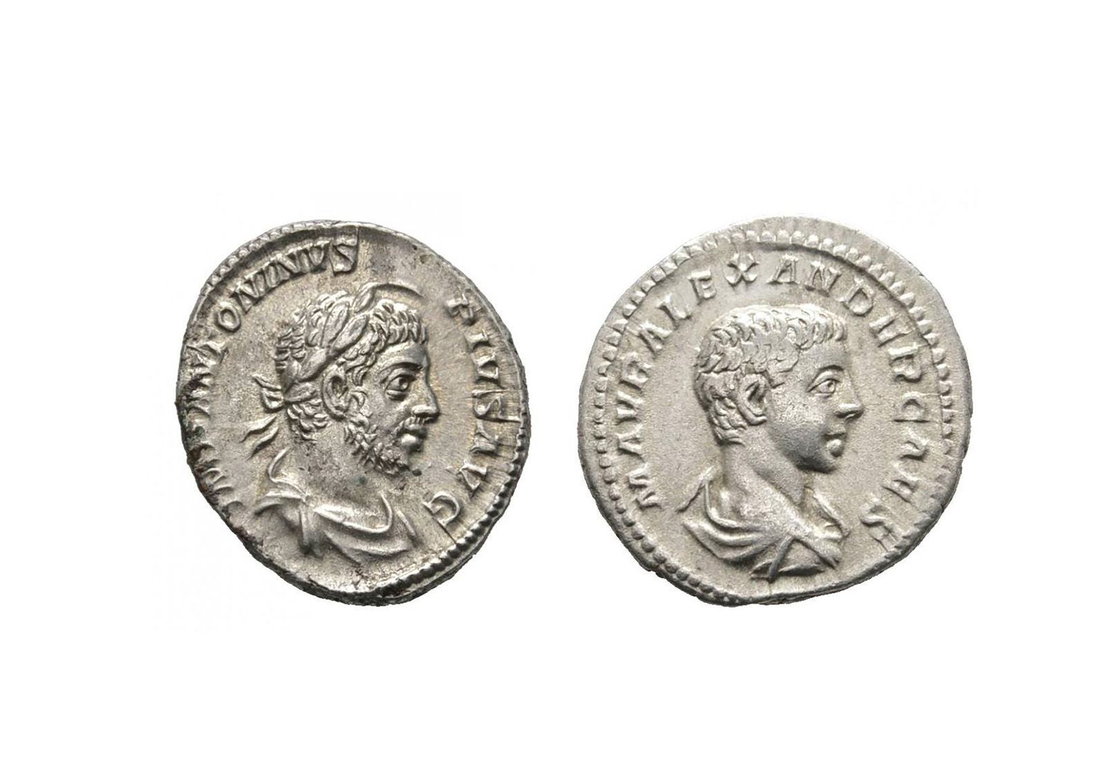 2x Silberdenare 218-235 n.Chr Antoninus IV & Alexander Severus
